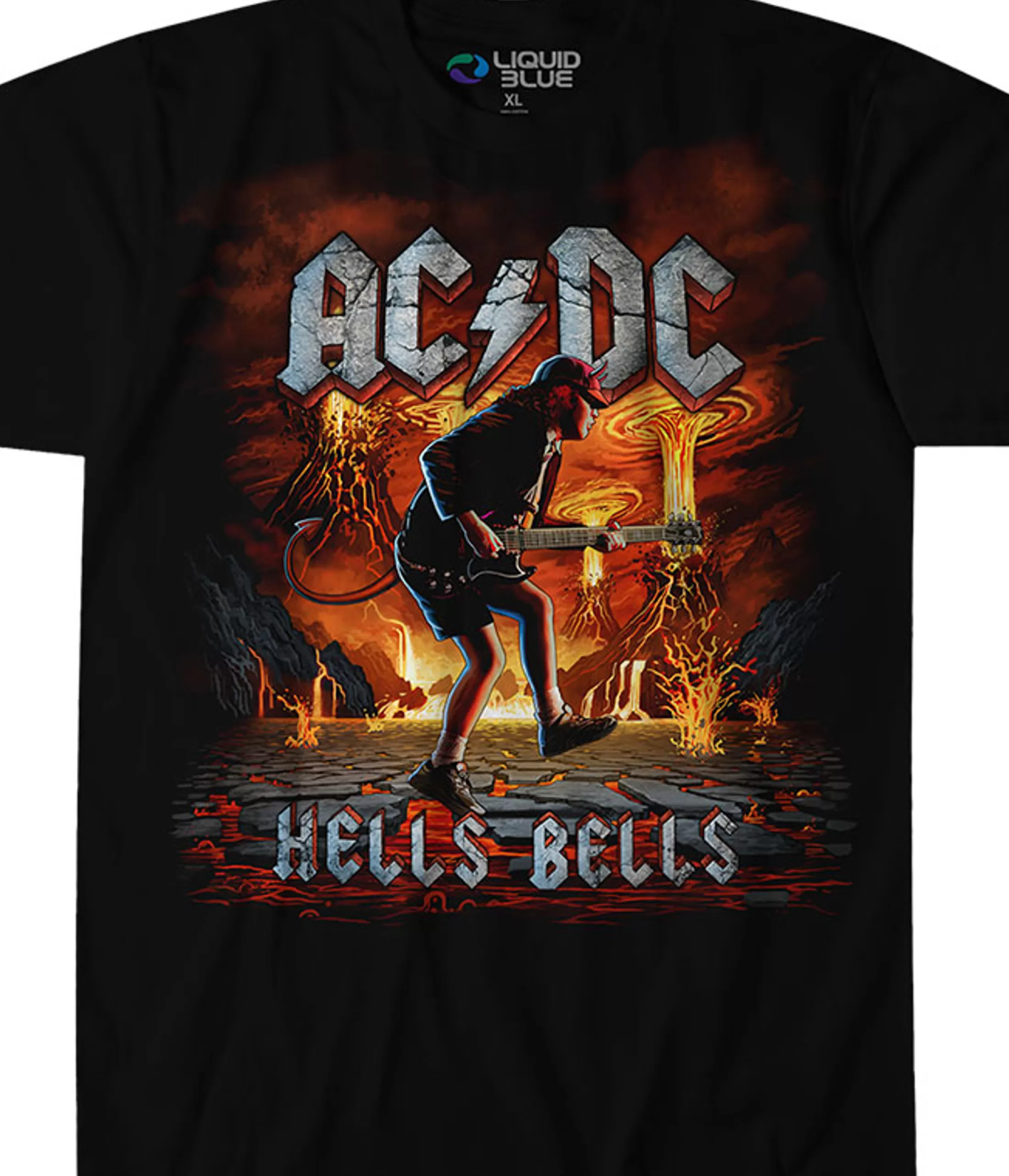 T-Shirt | Ac-Dc<Liquid Blue Rock Eruption Black T-Shirt