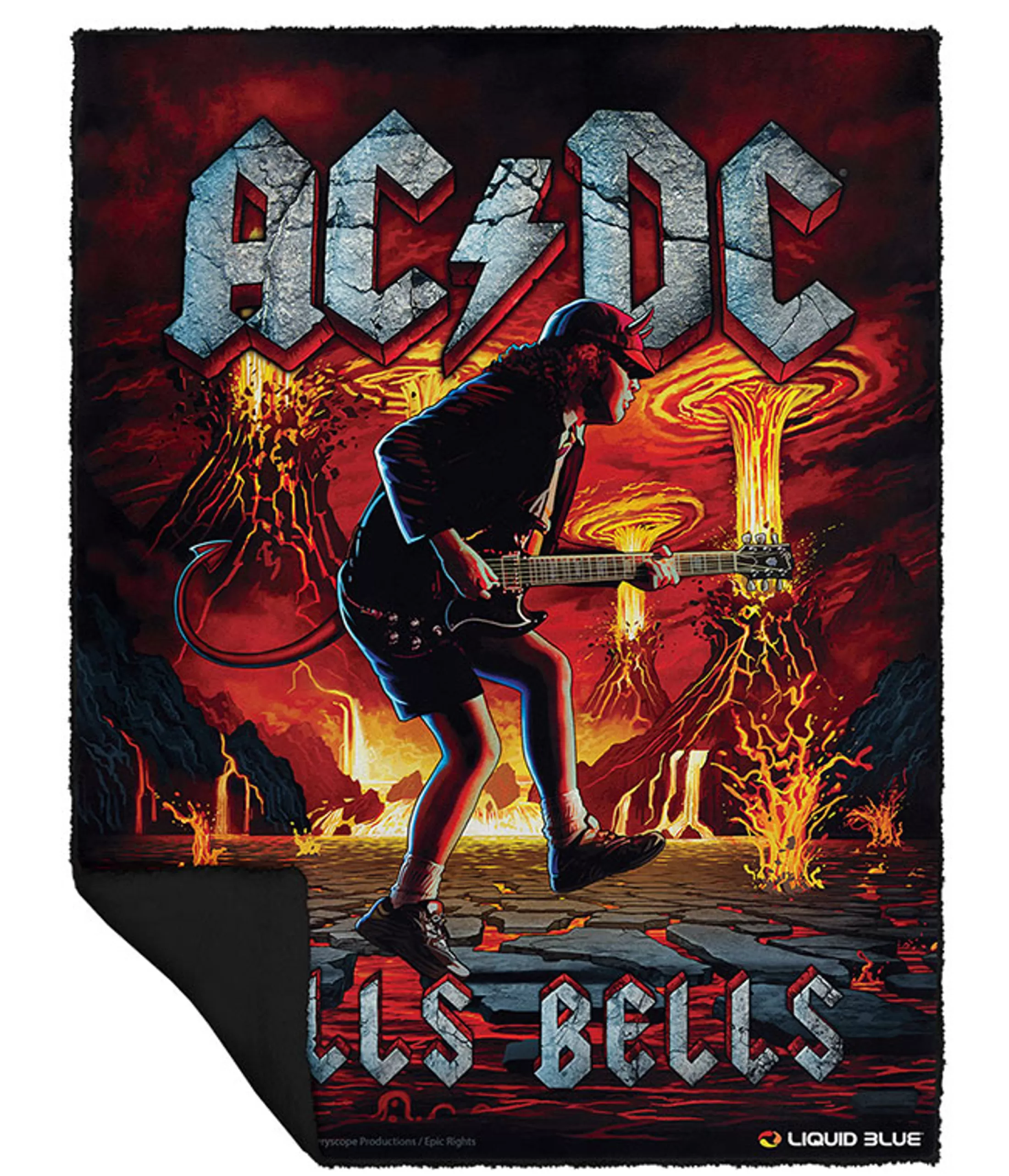 Ac-Dc<Liquid Blue Rock Eruption Fleece Throw Blanket