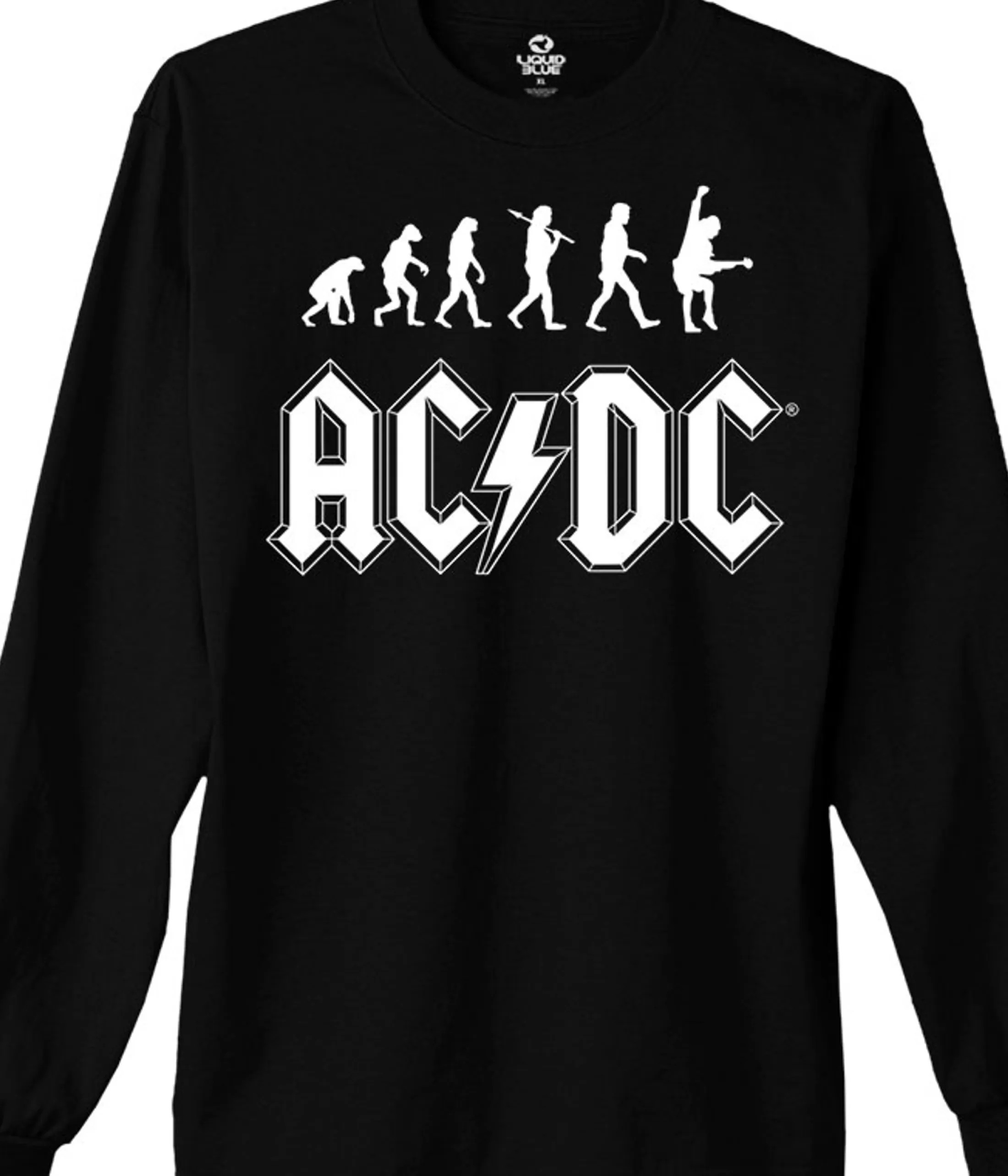 Long Sleeve | Ac-Dc<Liquid Blue Rock Evolution Black Long Sleeve T-Shirt