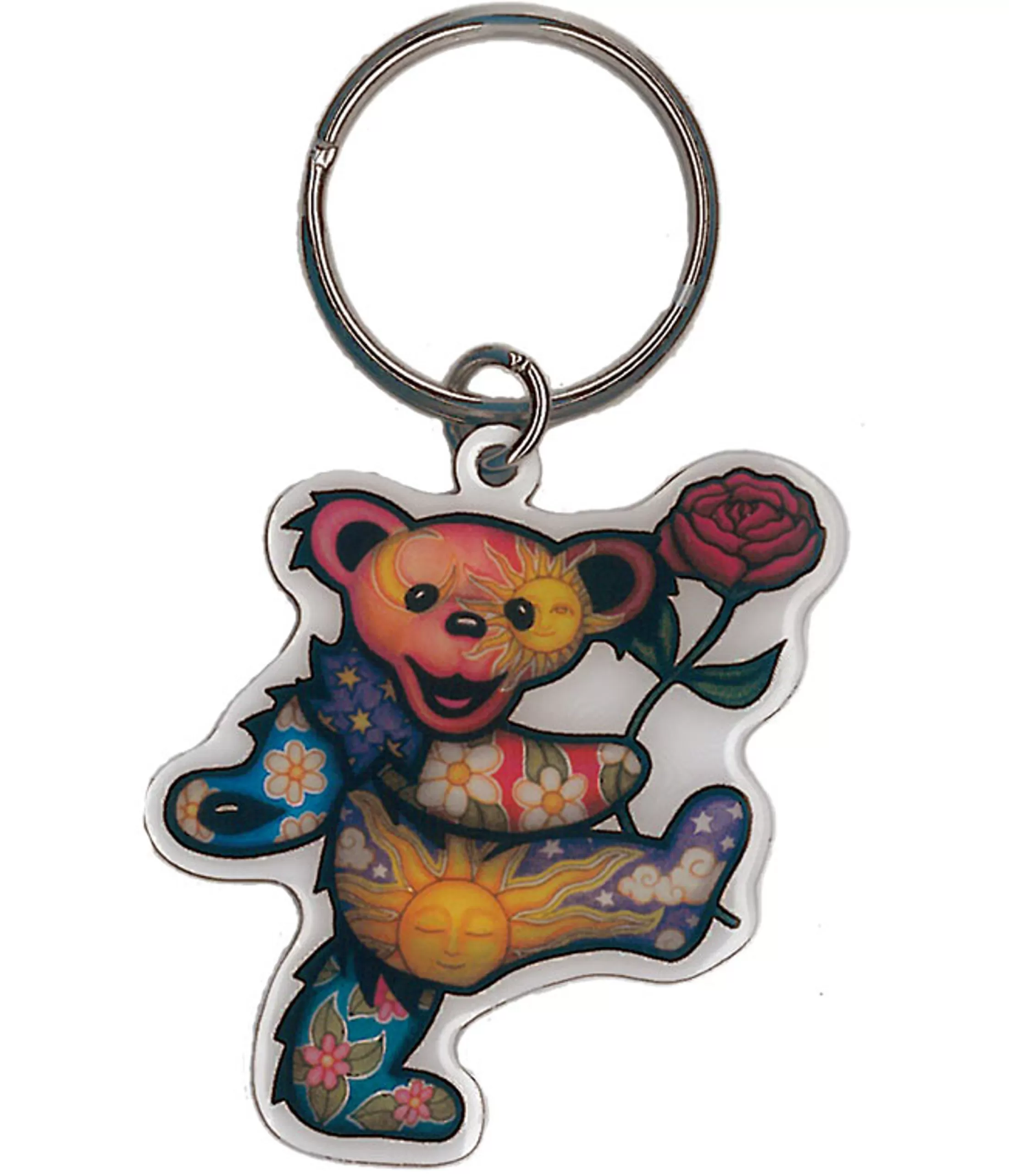 Keychains | Grateful Dead<Liquid Blue Rose Bear Keychain