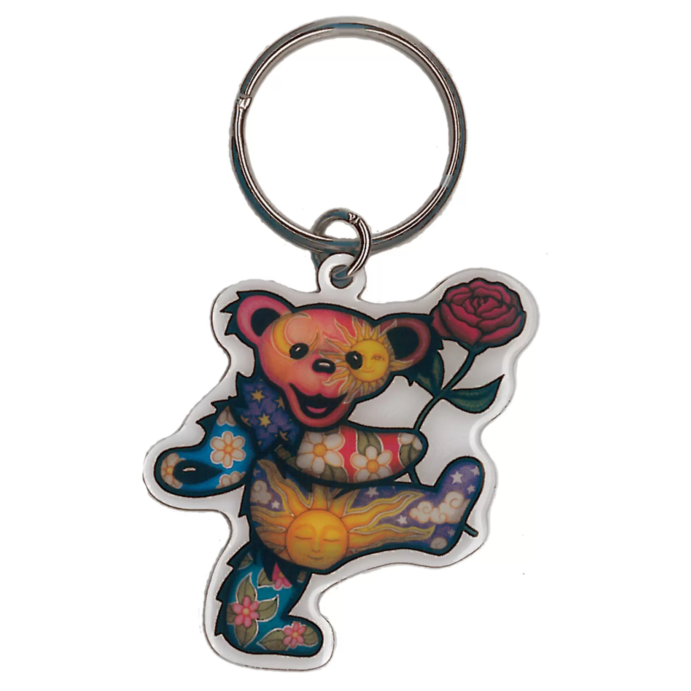 Keychains | Grateful Dead<Liquid Blue Rose Bear Keychain