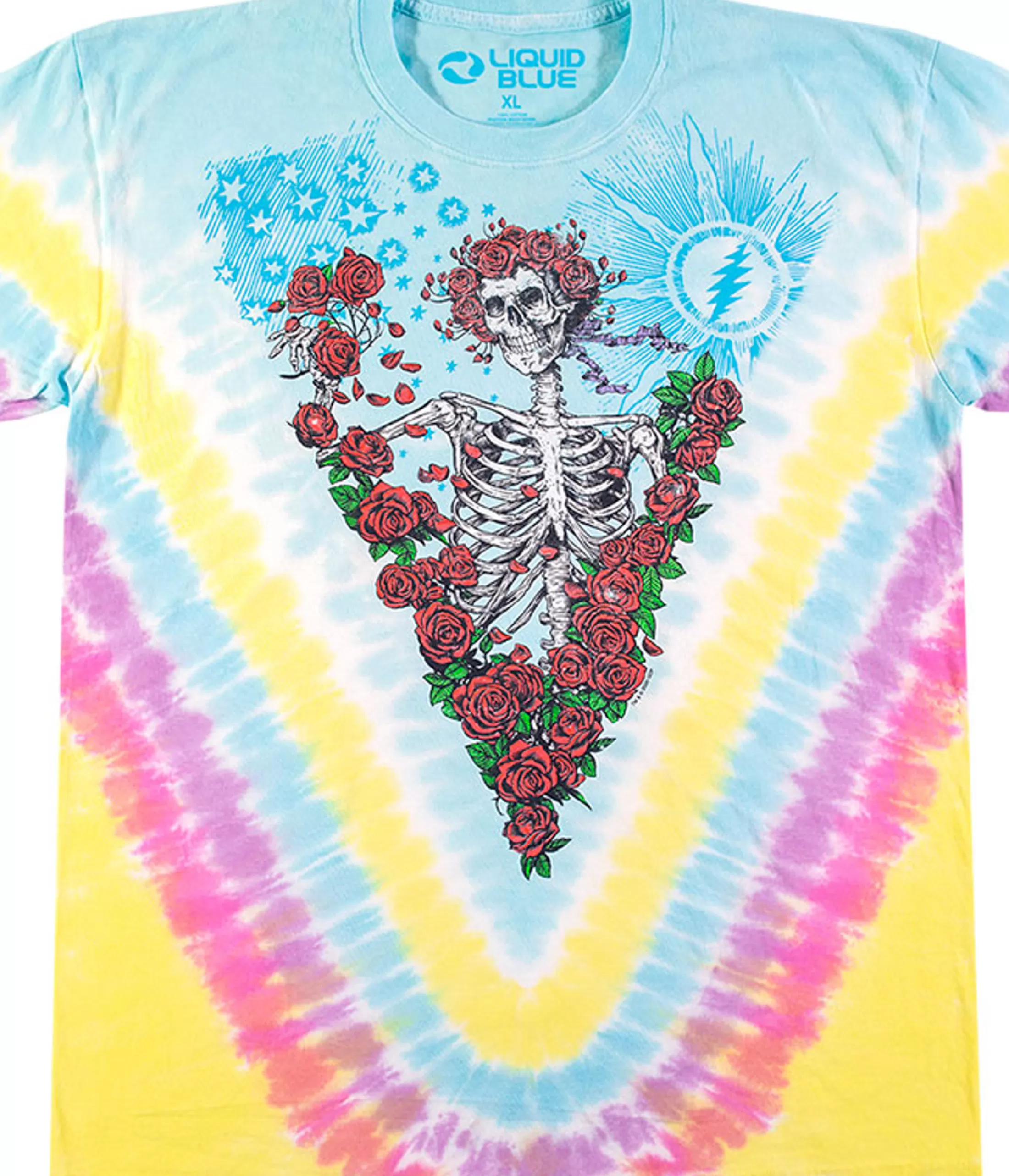 T-Shirt | Grateful Dead<Liquid Blue Rose Garden Tie-Dye T-Shirt