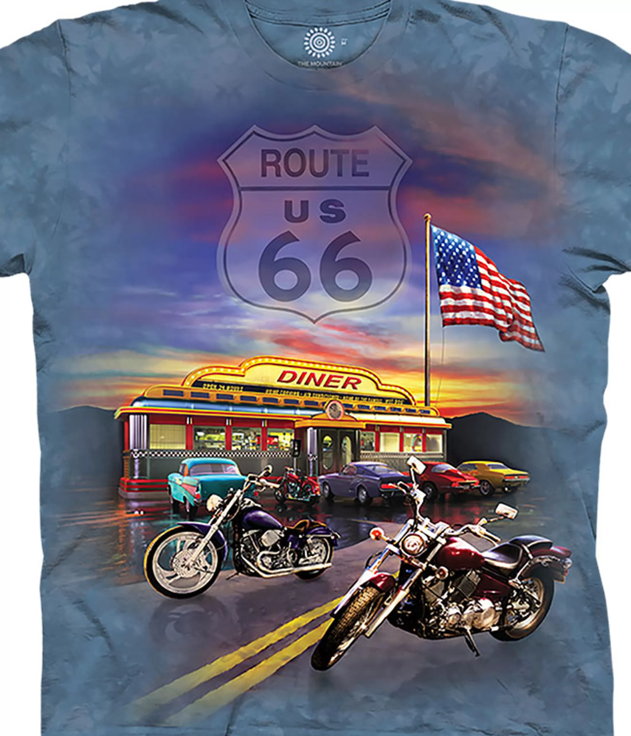 T-Shirt | Patriotic<Liquid Blue Route 66 Classic Cotton T-Shirt