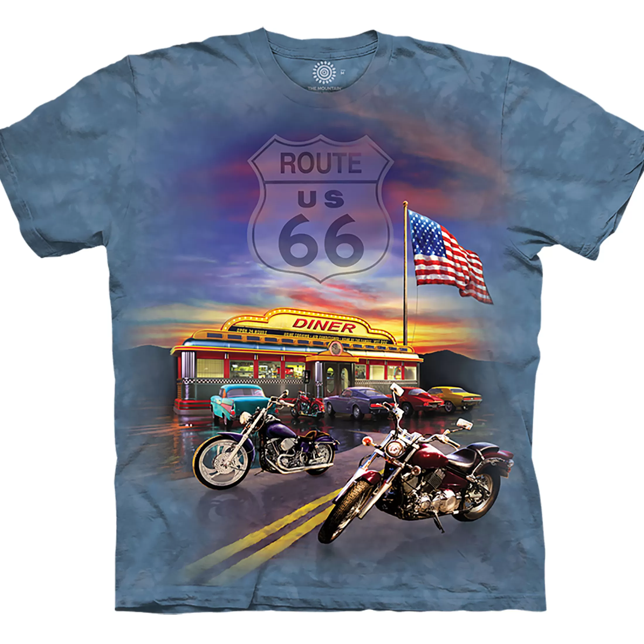 T-Shirt | Patriotic<Liquid Blue Route 66 Classic Cotton T-Shirt