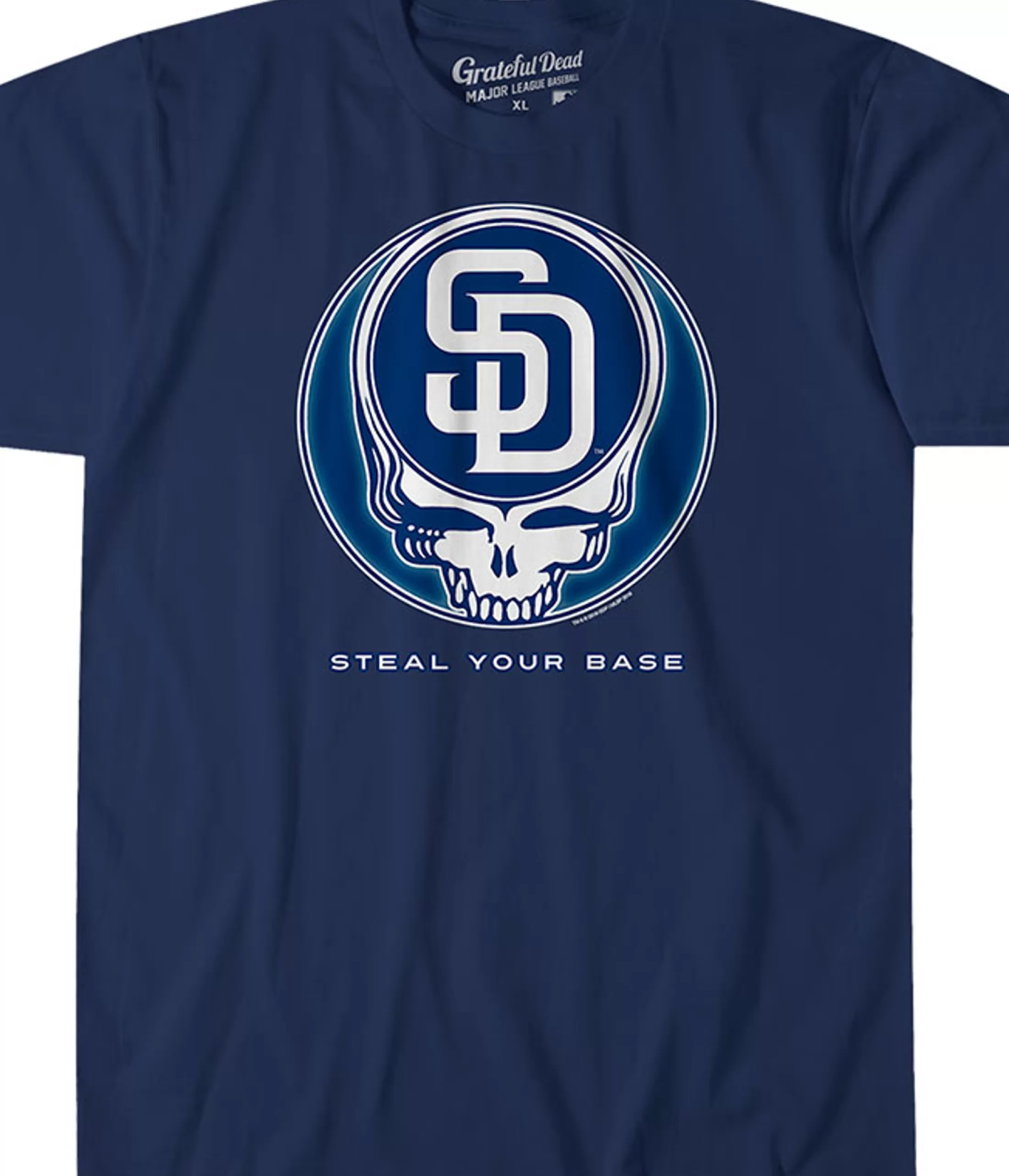 Athletic T-Shirt | San Diego Padres<Liquid Blue San Diego Padres Steal Your Base Navy Athletic T-Shirt