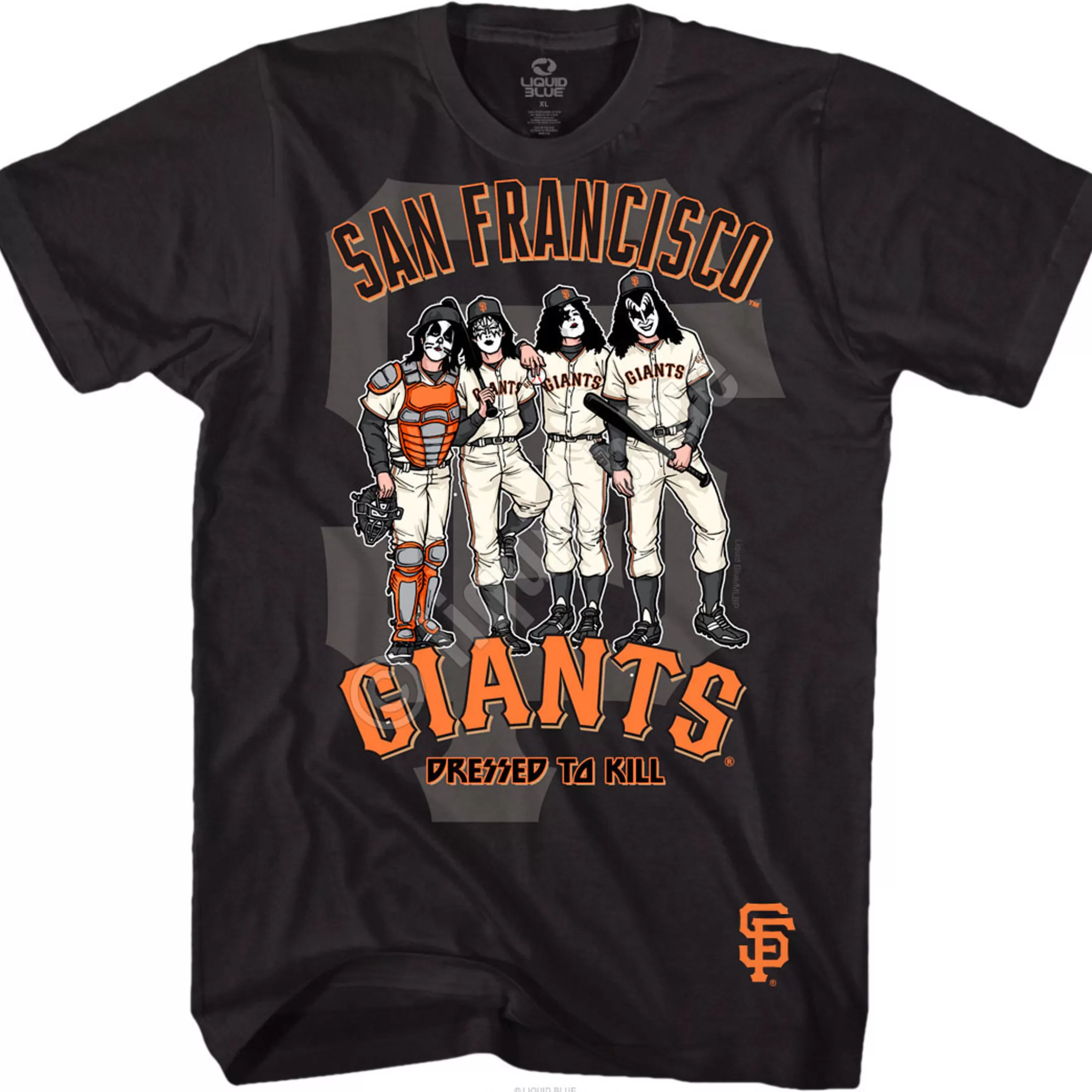 T-Shirt | San Francisco Giants<Liquid Blue San Francisco Giants Dressed to Kill Black T-Shirt