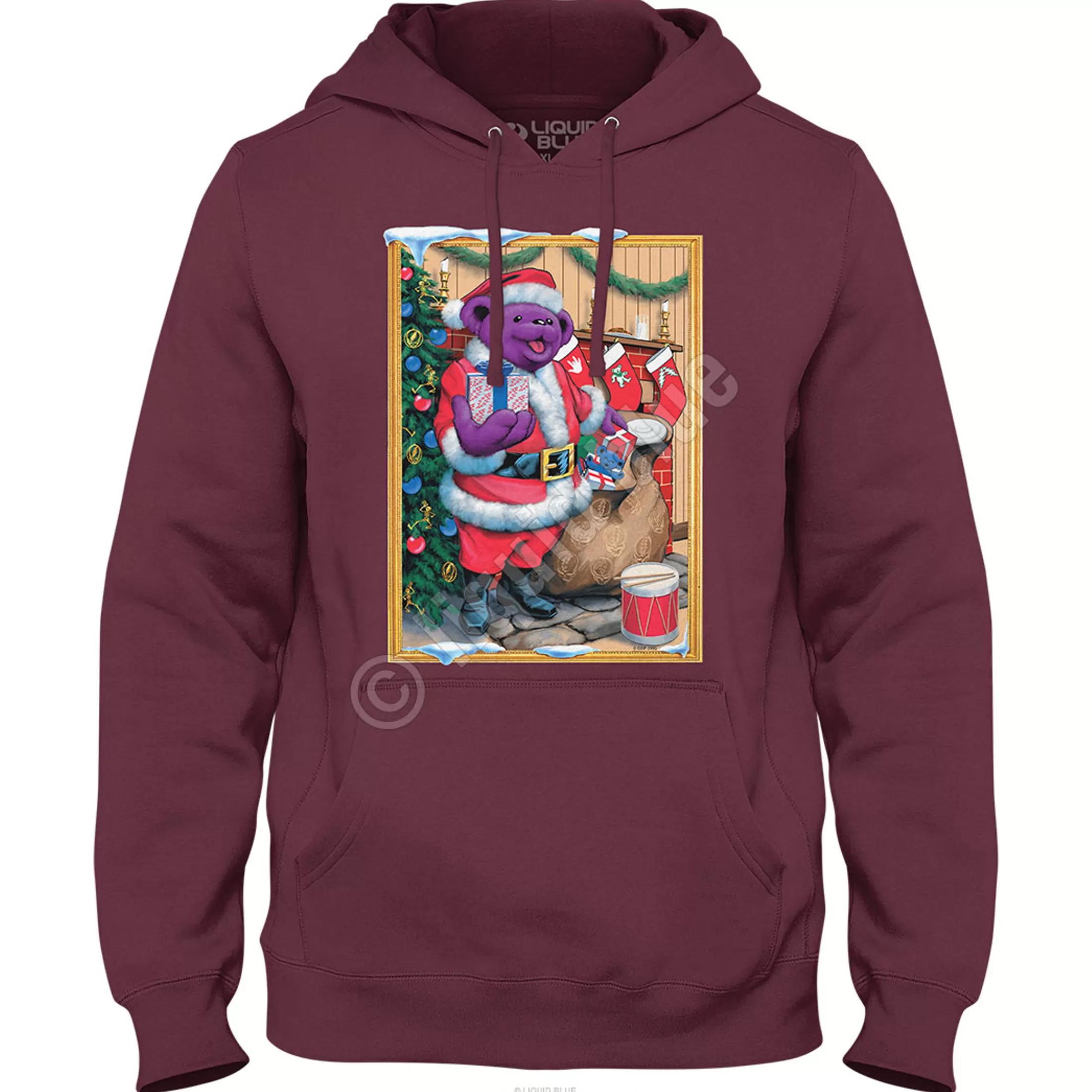 Hoodie | Santa Bear<Liquid Blue Santa Bear Hoodie