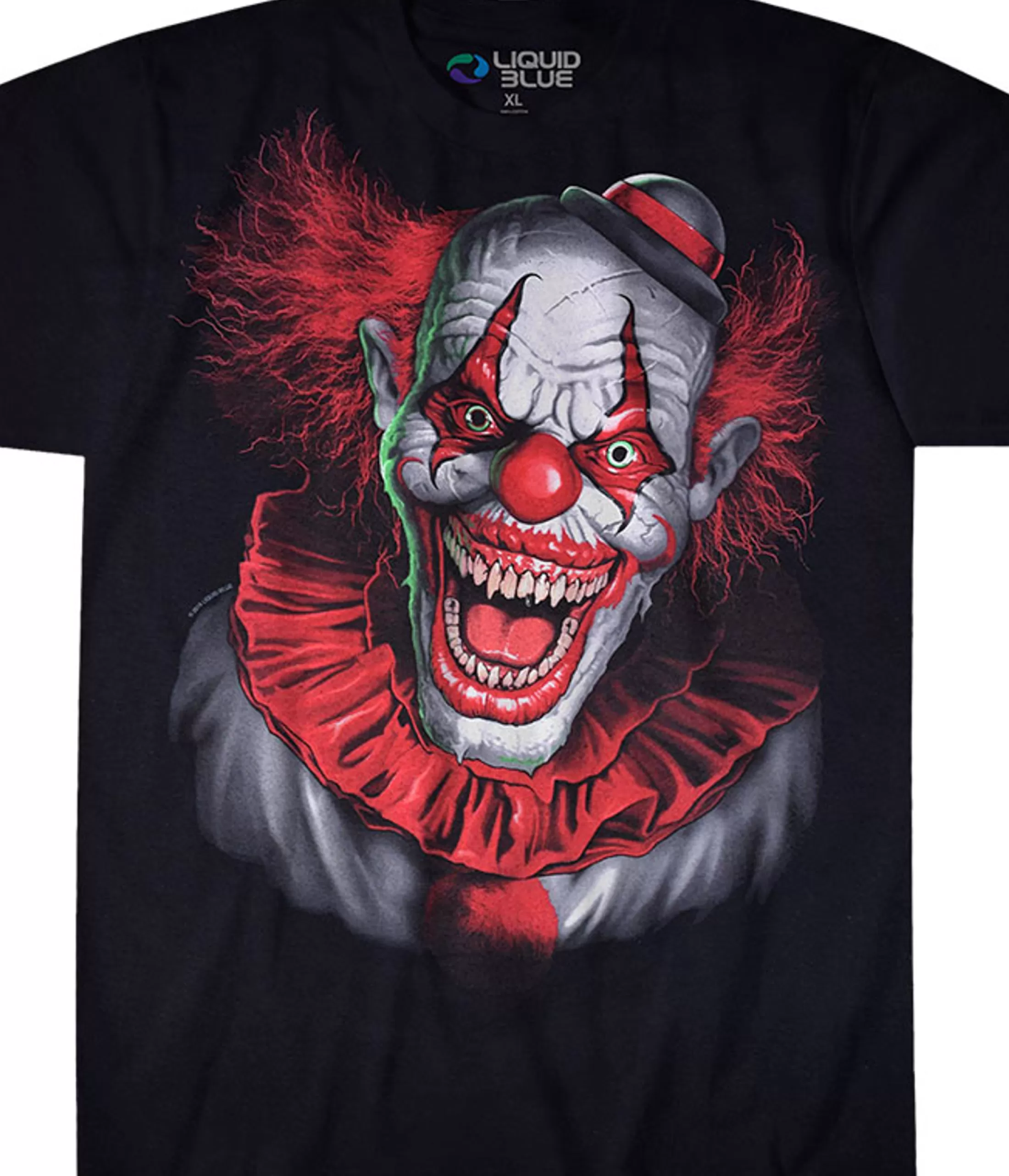 T-Shirt | Halloween<Liquid Blue Scary Clown Black T-Shirt