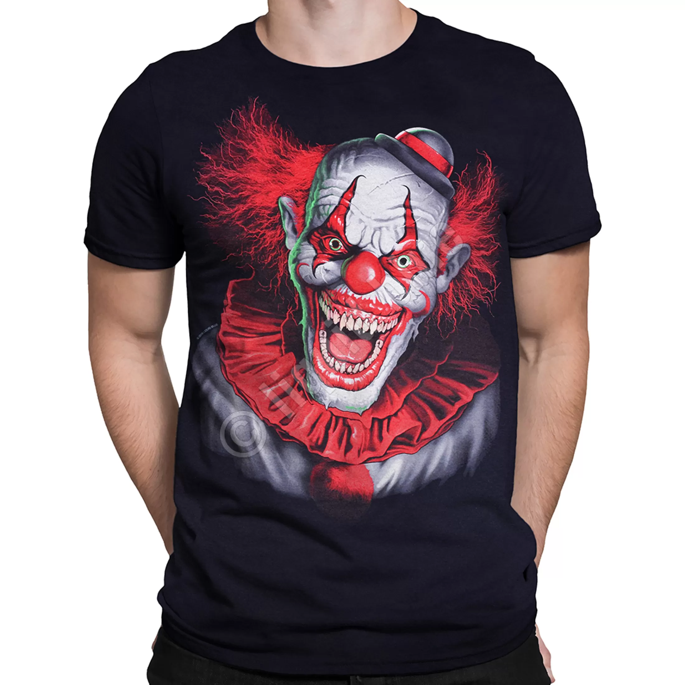 T-Shirt | Halloween<Liquid Blue Scary Clown Black T-Shirt