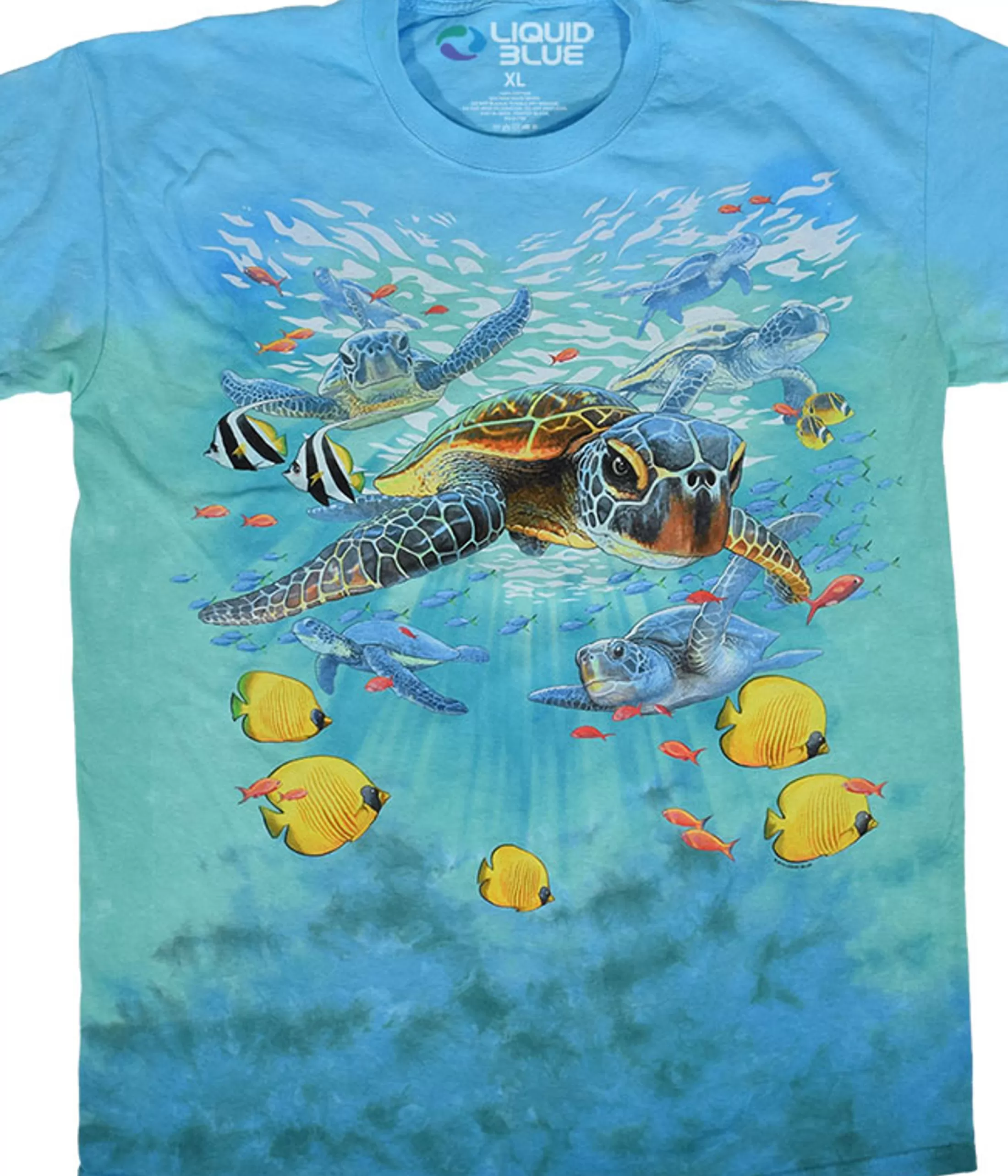 T-Shirt | Aquatic<Liquid Blue Sea Turtles Tie-Dye T-Shirt