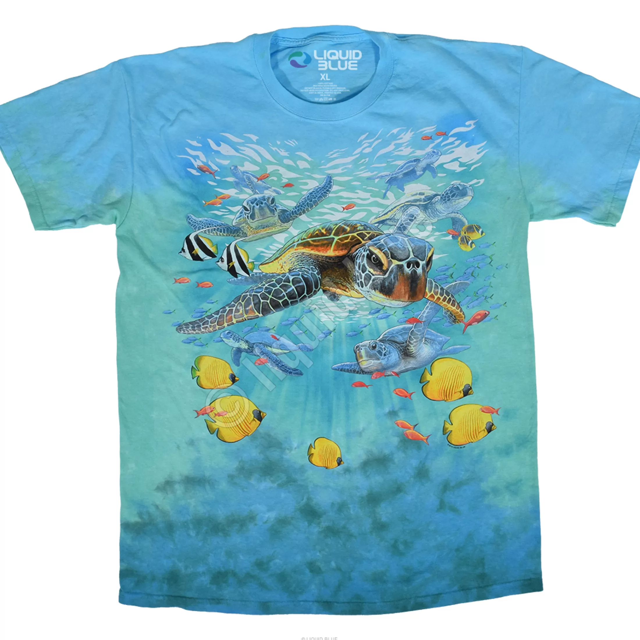 T-Shirt | Aquatic<Liquid Blue Sea Turtles Tie-Dye T-Shirt