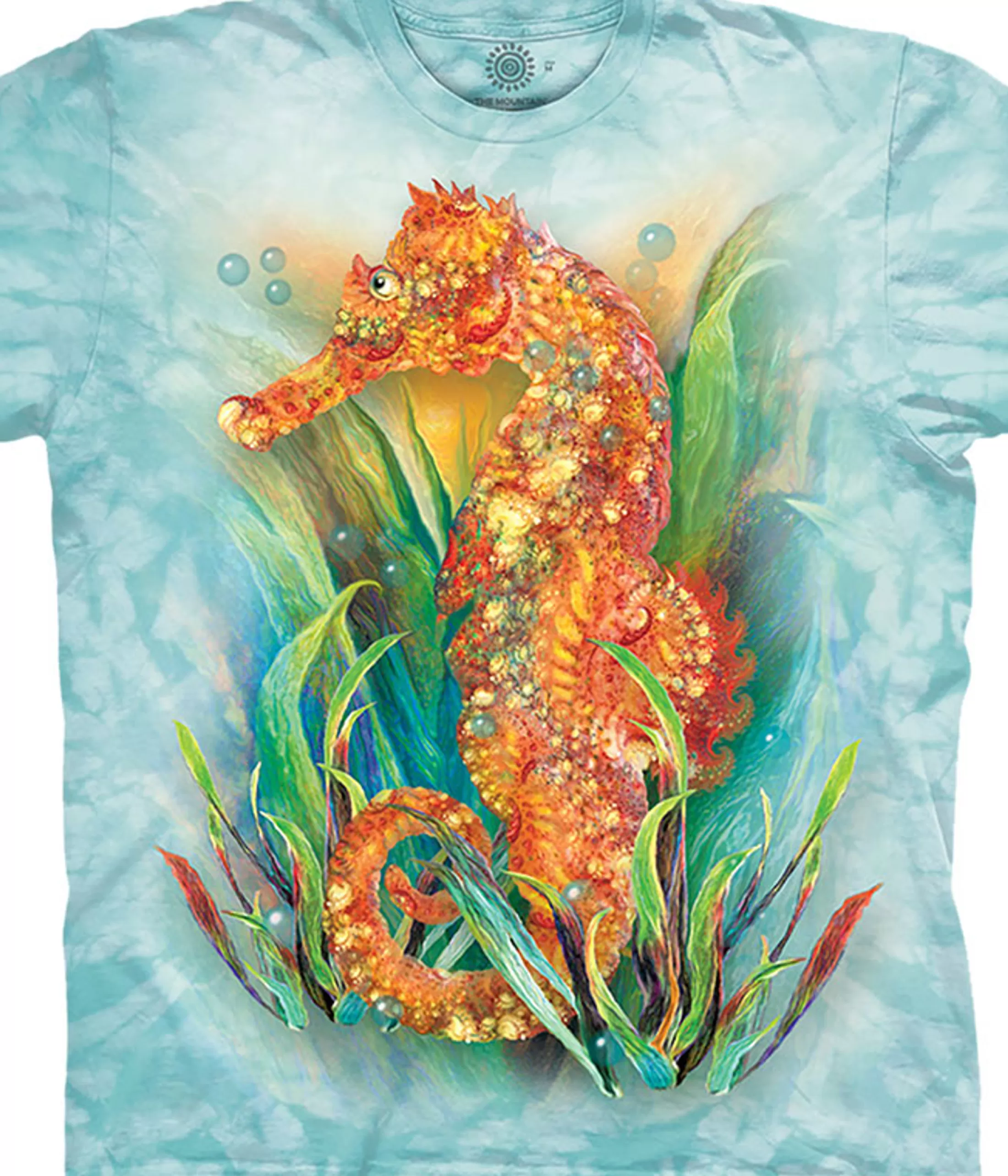 T-Shirt<Liquid Blue Seahorse Classic Cotton T-Shirt