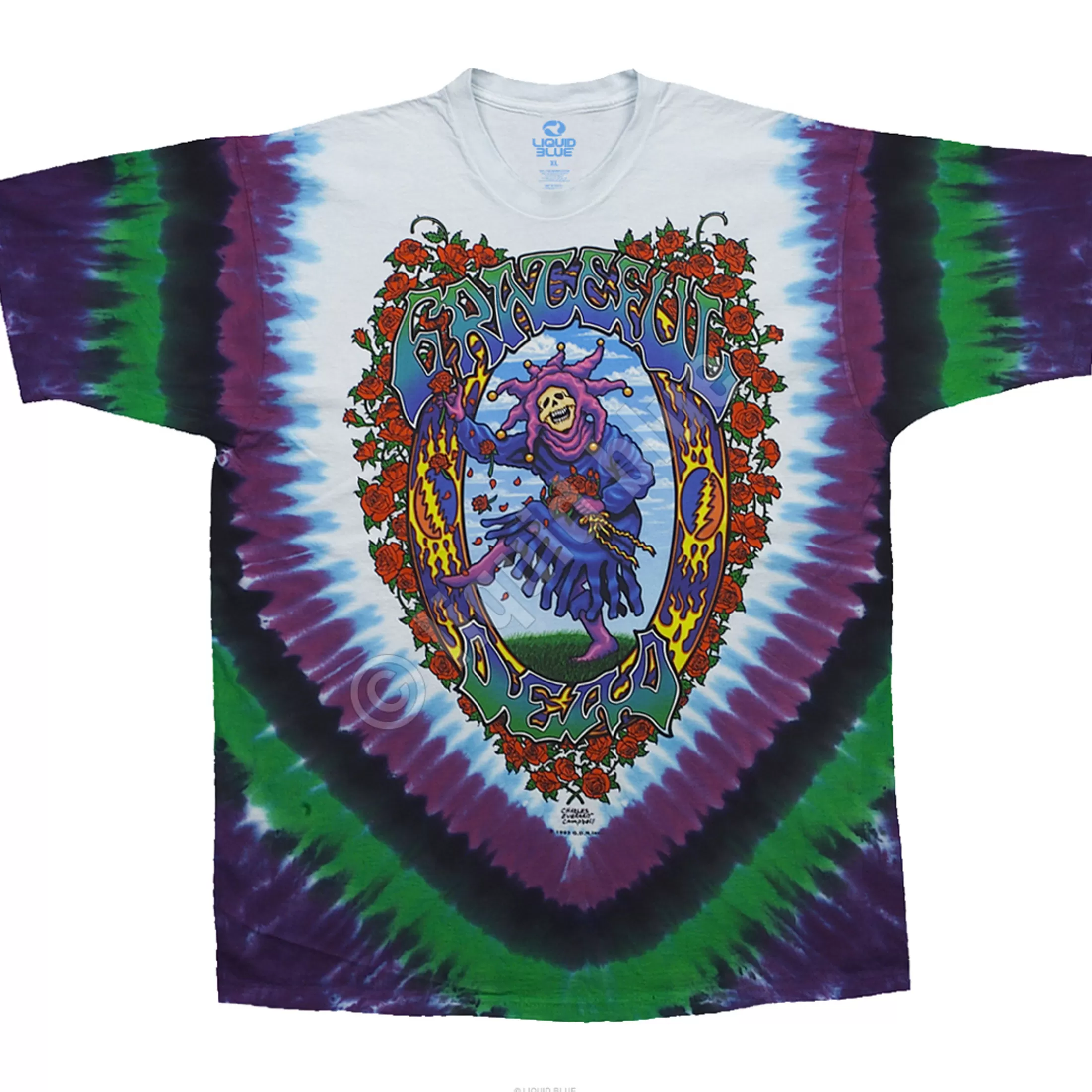 T-Shirt | Grateful Dead<Liquid Blue Seasons Of The Dead Tie-Dye T-Shirt