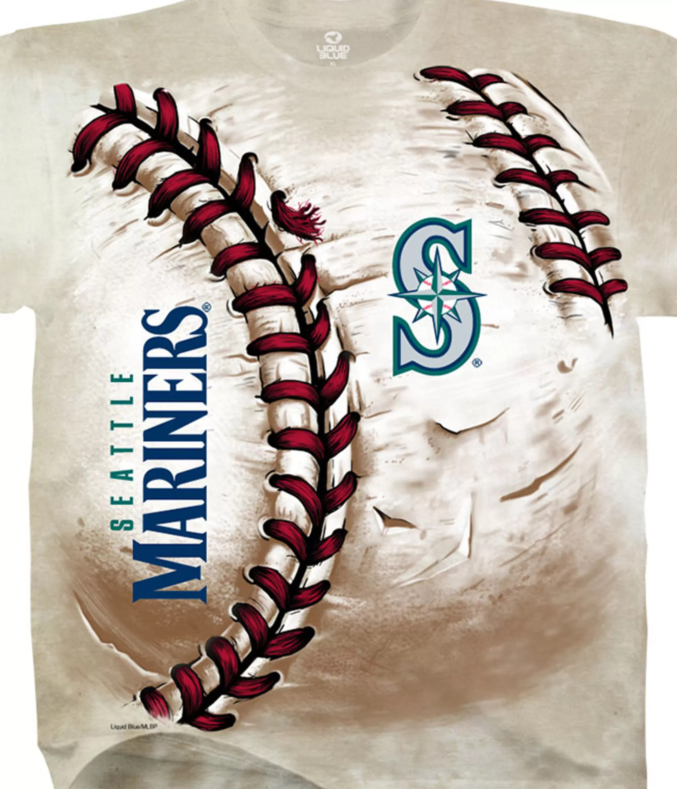 T-Shirt | Seattle Mariners<Liquid Blue Seattle Mariners Hardball Tie-Dye T-Shirt