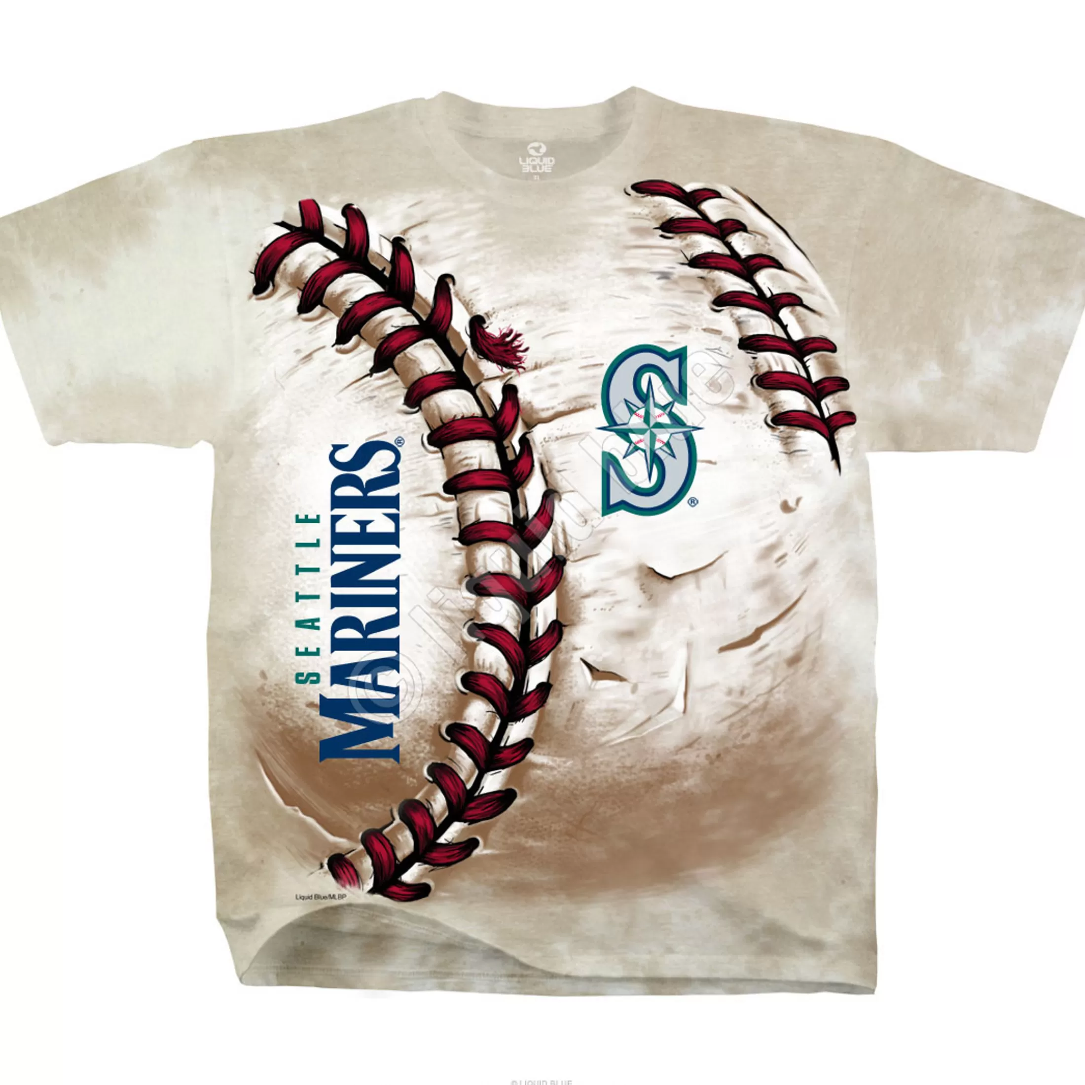 T-Shirt | Seattle Mariners<Liquid Blue Seattle Mariners Hardball Tie-Dye T-Shirt