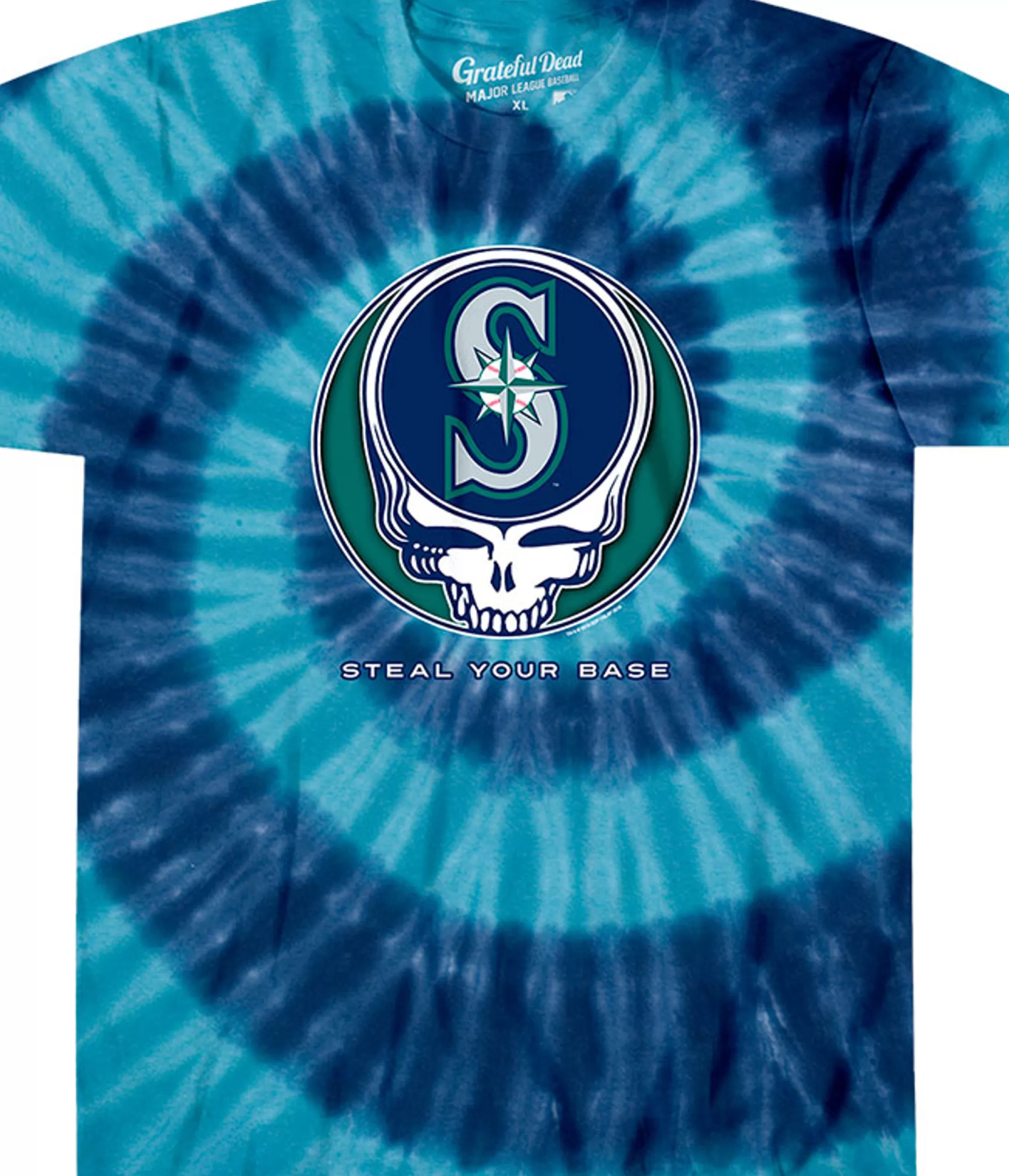 T-Shirt | Seattle Mariners<Liquid Blue Seattle Mariners Steal Your Base Tie-Dye T-Shirt