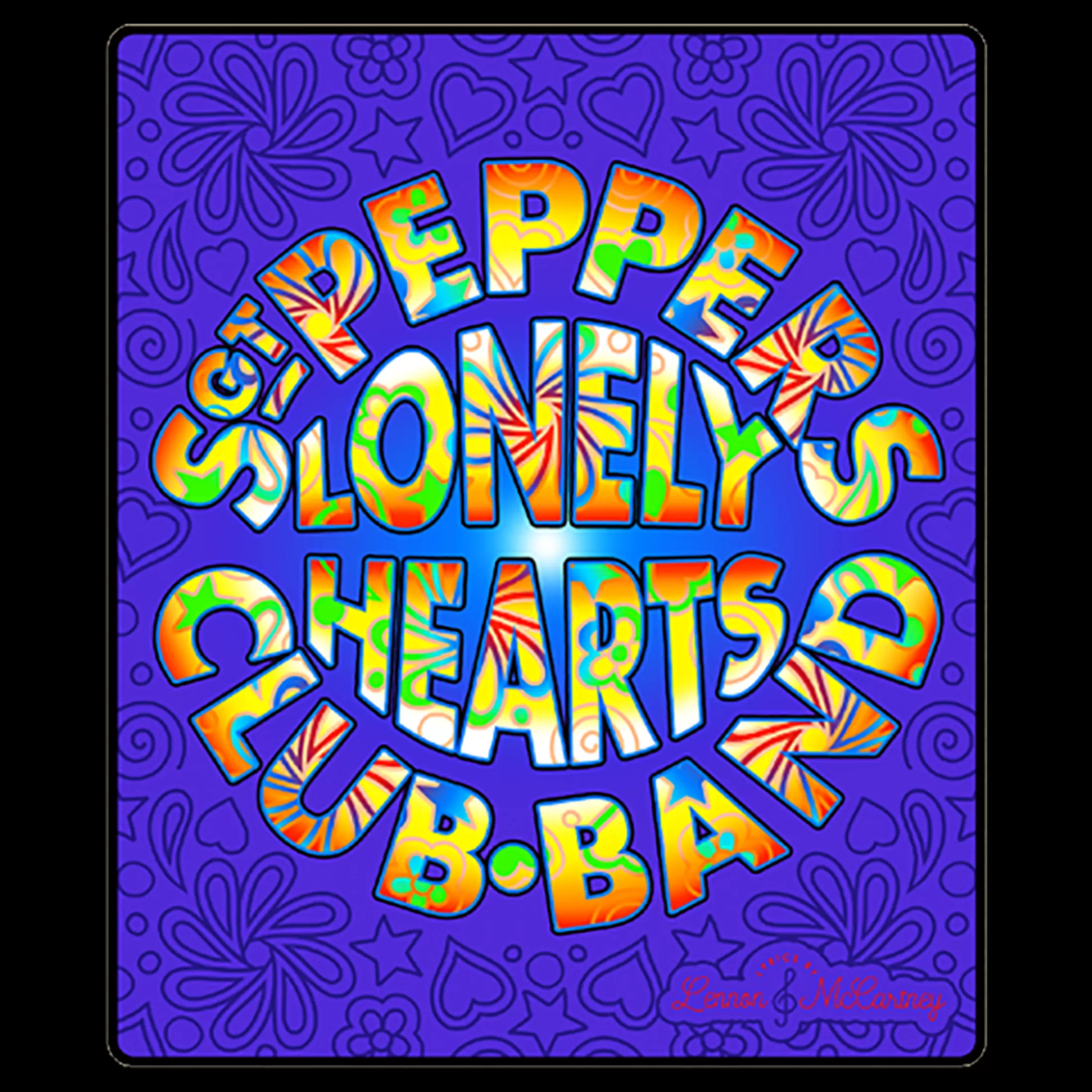 Beatles<Liquid Blue Sgt. Peppers Lonely Heart Fleece Blanket