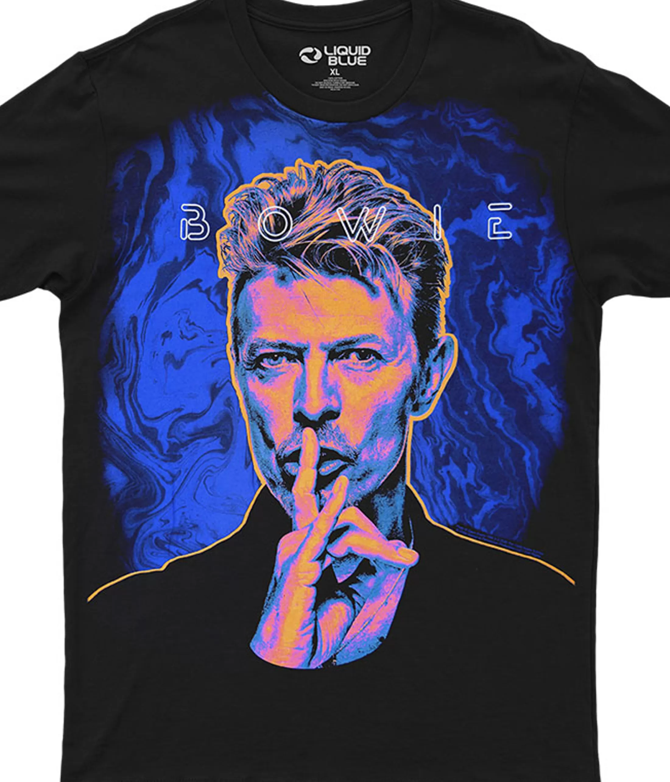 Athletic T-Shirt | David Bowie<Liquid Blue SHHH! Bowie Black Athletic T-Shirt