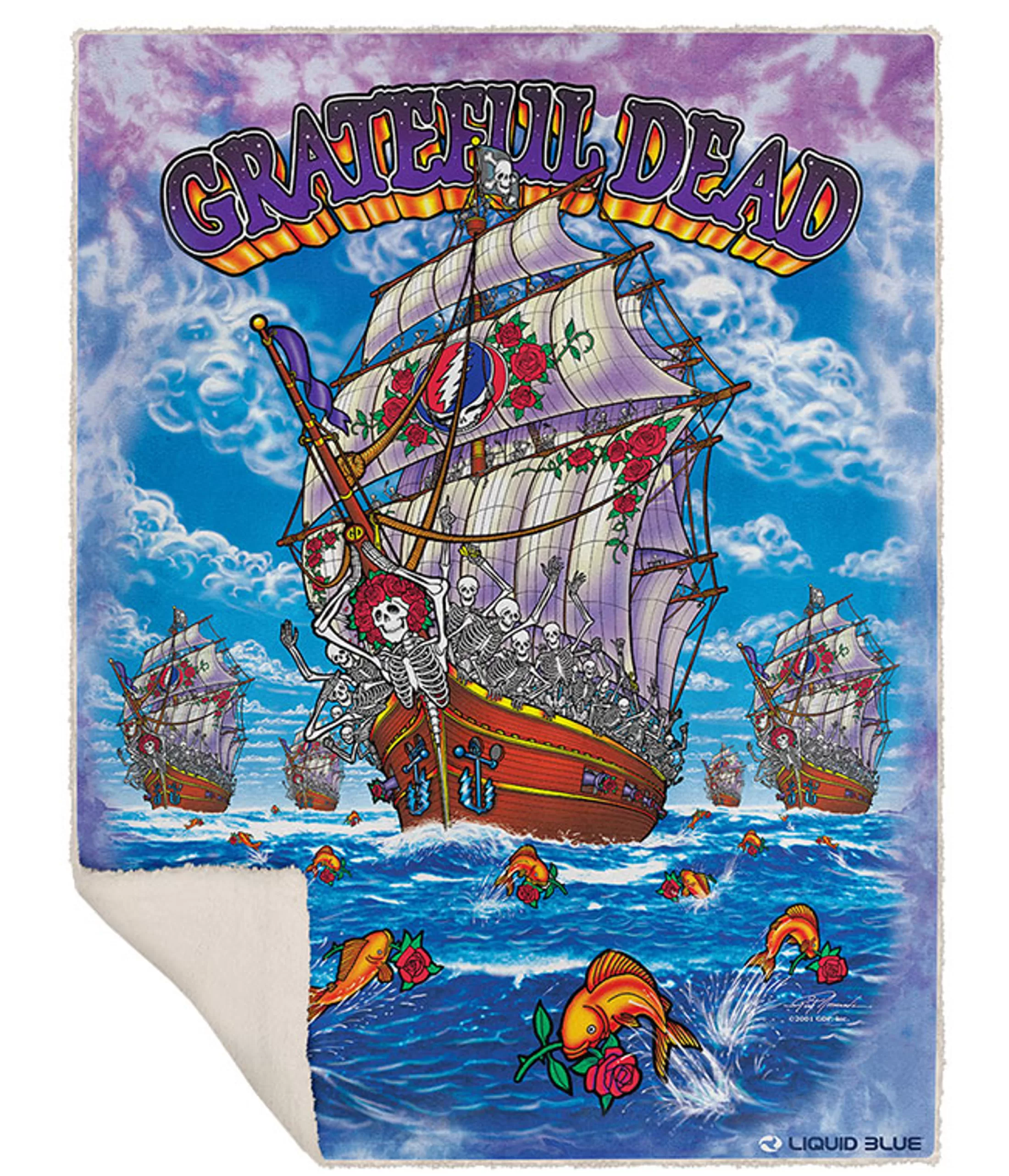 Grateful Dead | Classic<Liquid Blue Ship of Fools Fleece Throw Blanket