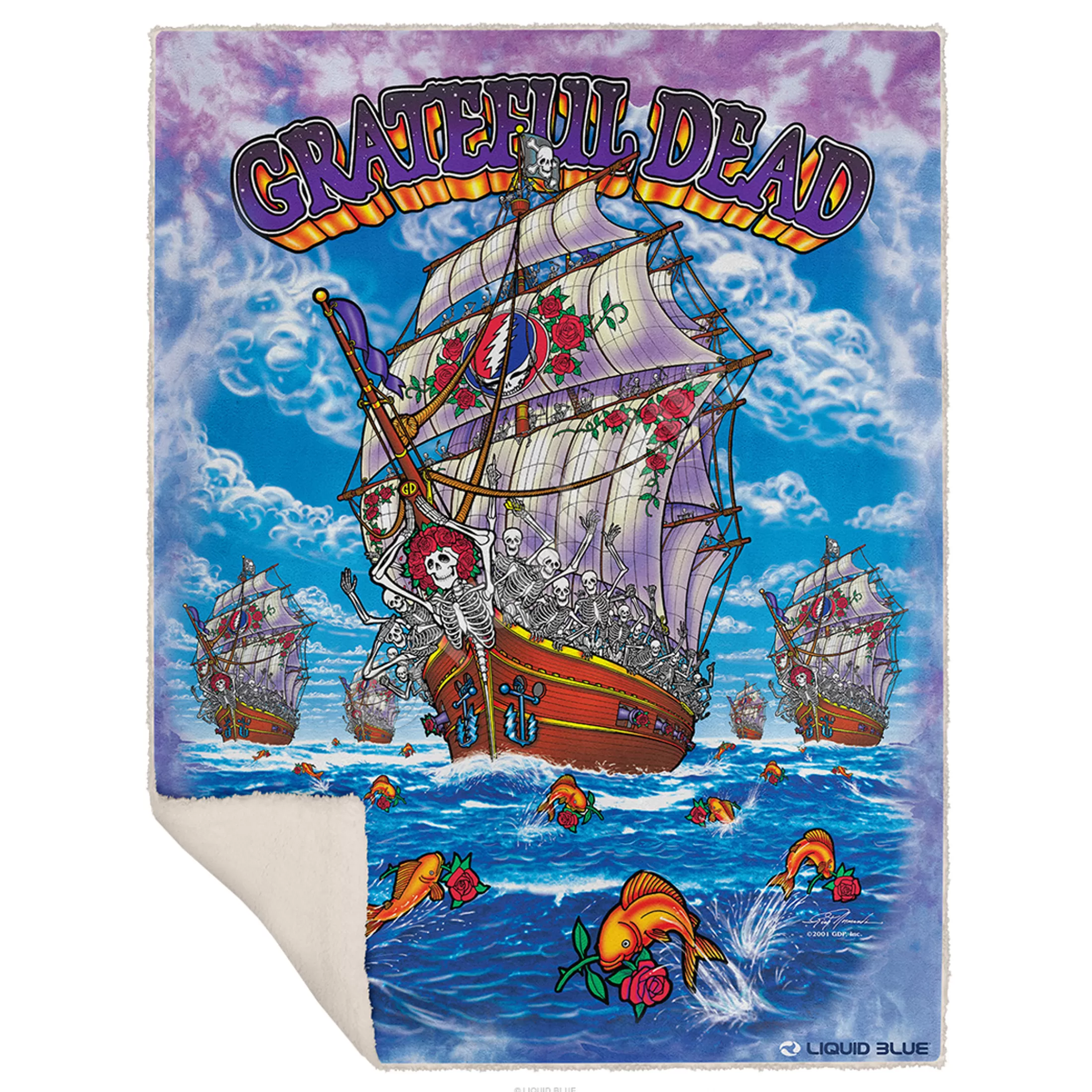 Grateful Dead | Classic<Liquid Blue Ship of Fools Fleece Throw Blanket