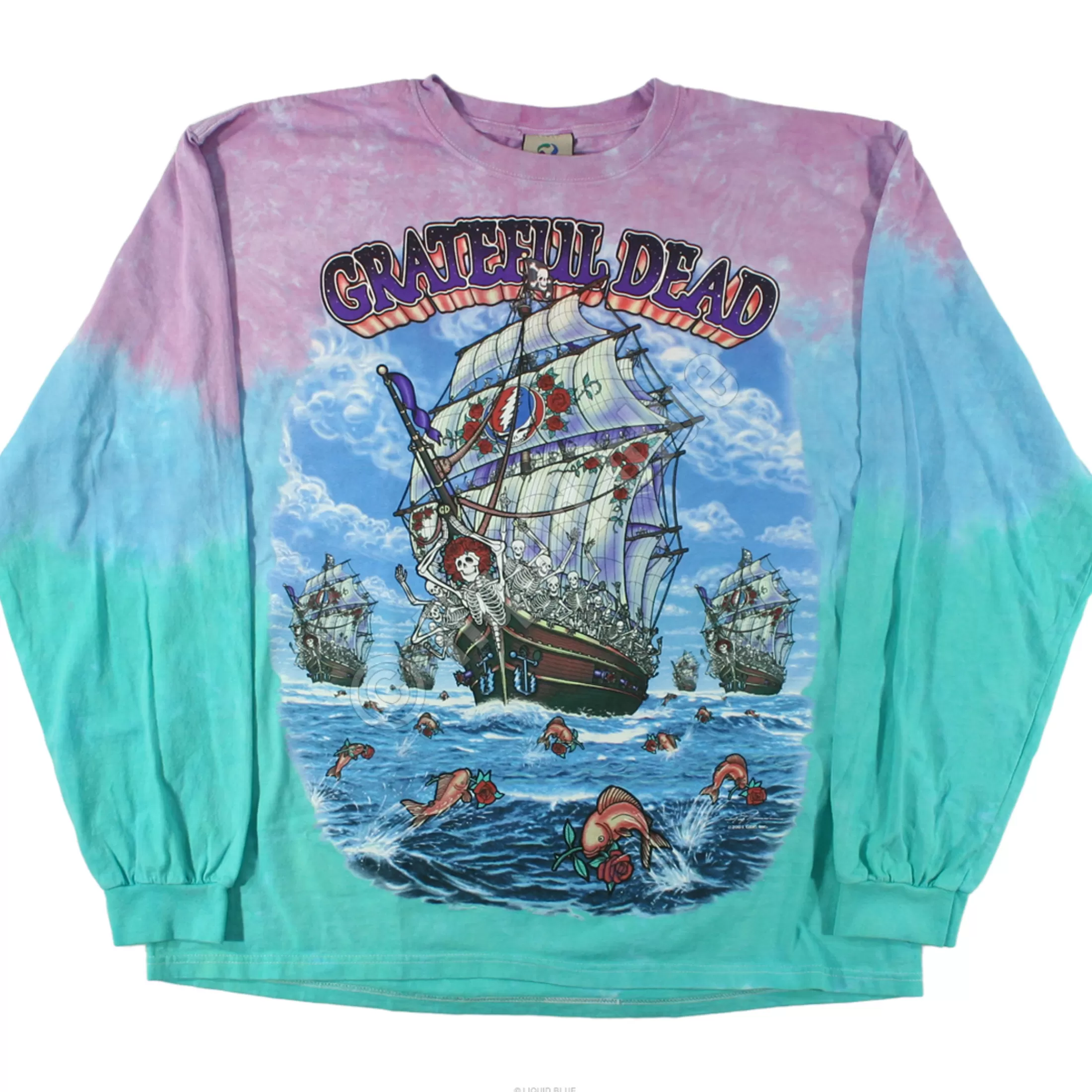 Long Sleeve | Grateful Dead<Liquid Blue Ship Of Fools Tie-Dye Long Sleeve T-Shirt