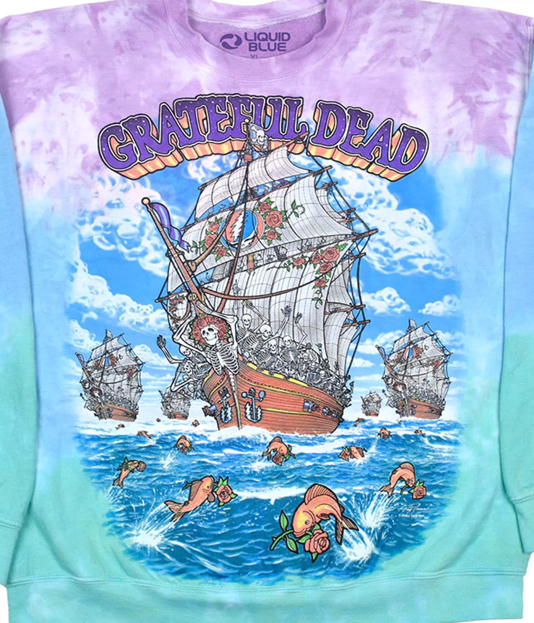 Sweatshirt | Grateful Dead<Liquid Blue Ship Of Fools Tie-Dye Sweatshirt