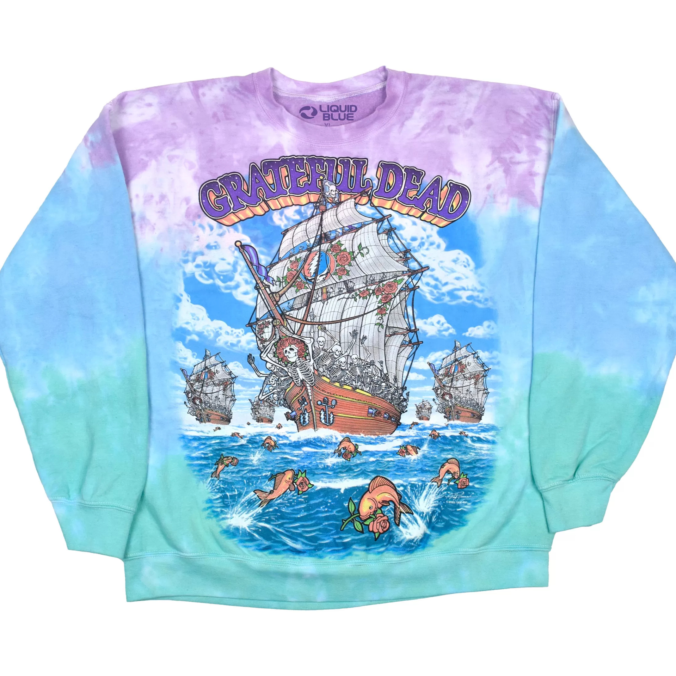 Sweatshirt | Grateful Dead<Liquid Blue Ship Of Fools Tie-Dye Sweatshirt