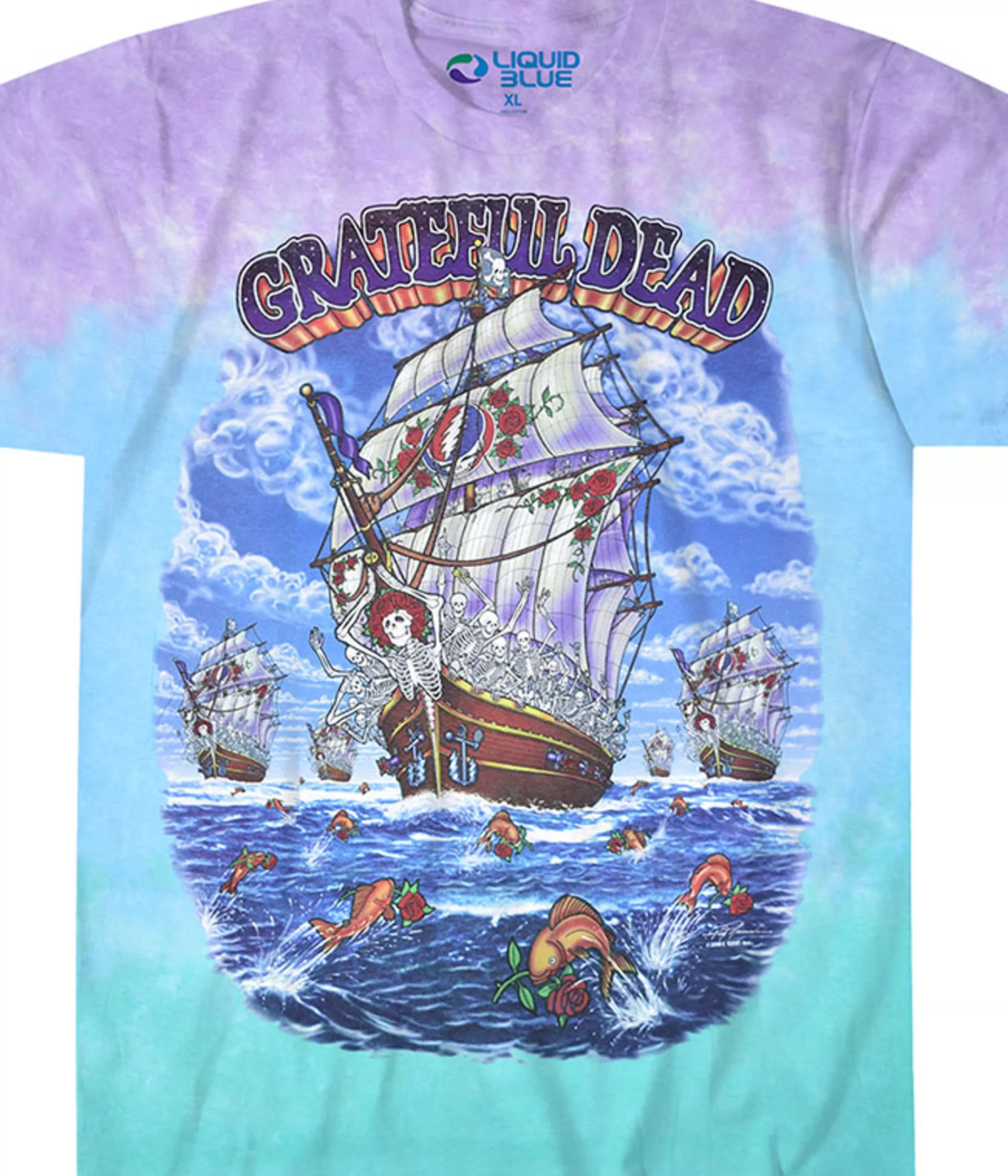 T-Shirt | Grateful Dead<Liquid Blue Ship Of Fools Tie-Dye T-Shirt