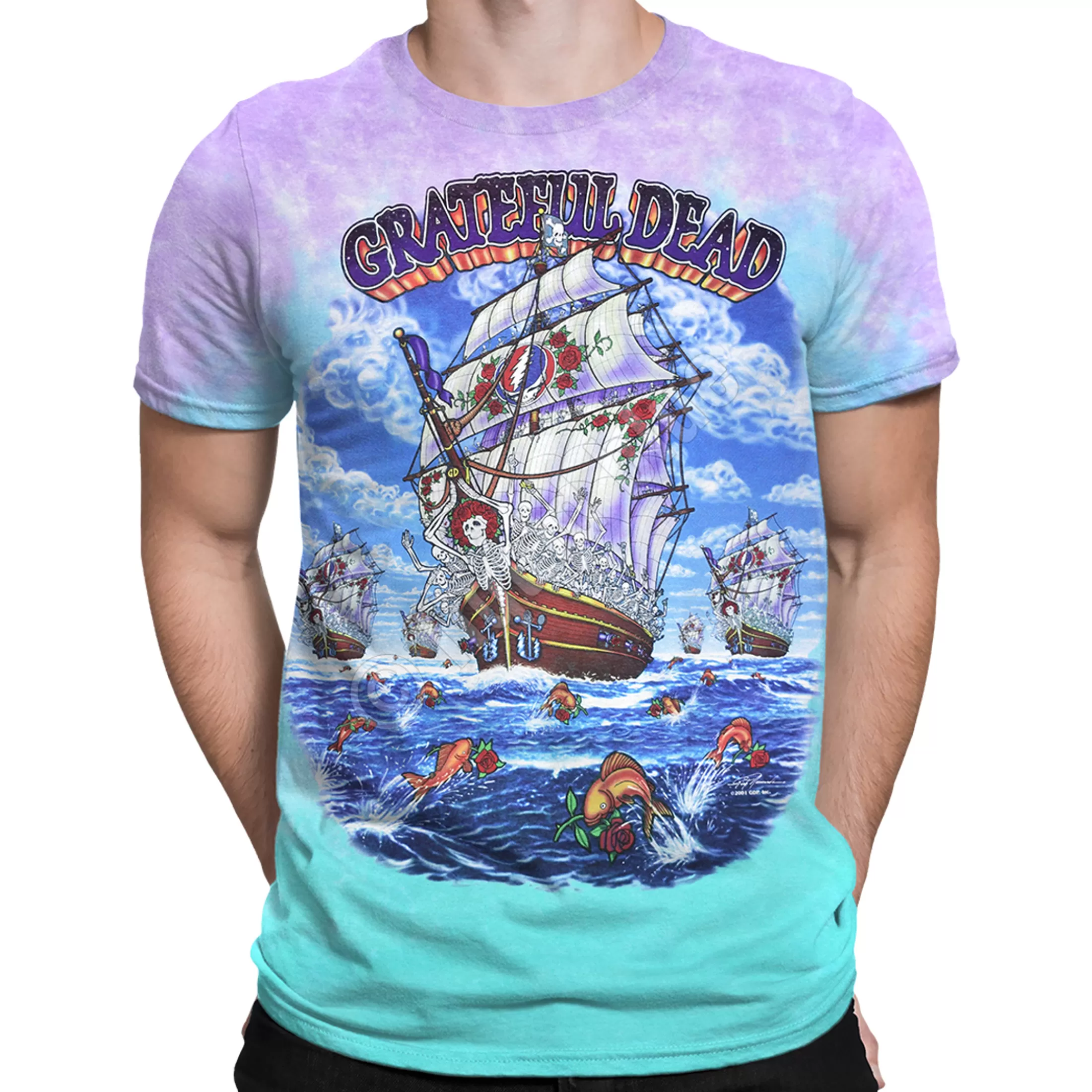 T-Shirt | Grateful Dead<Liquid Blue Ship Of Fools Tie-Dye T-Shirt