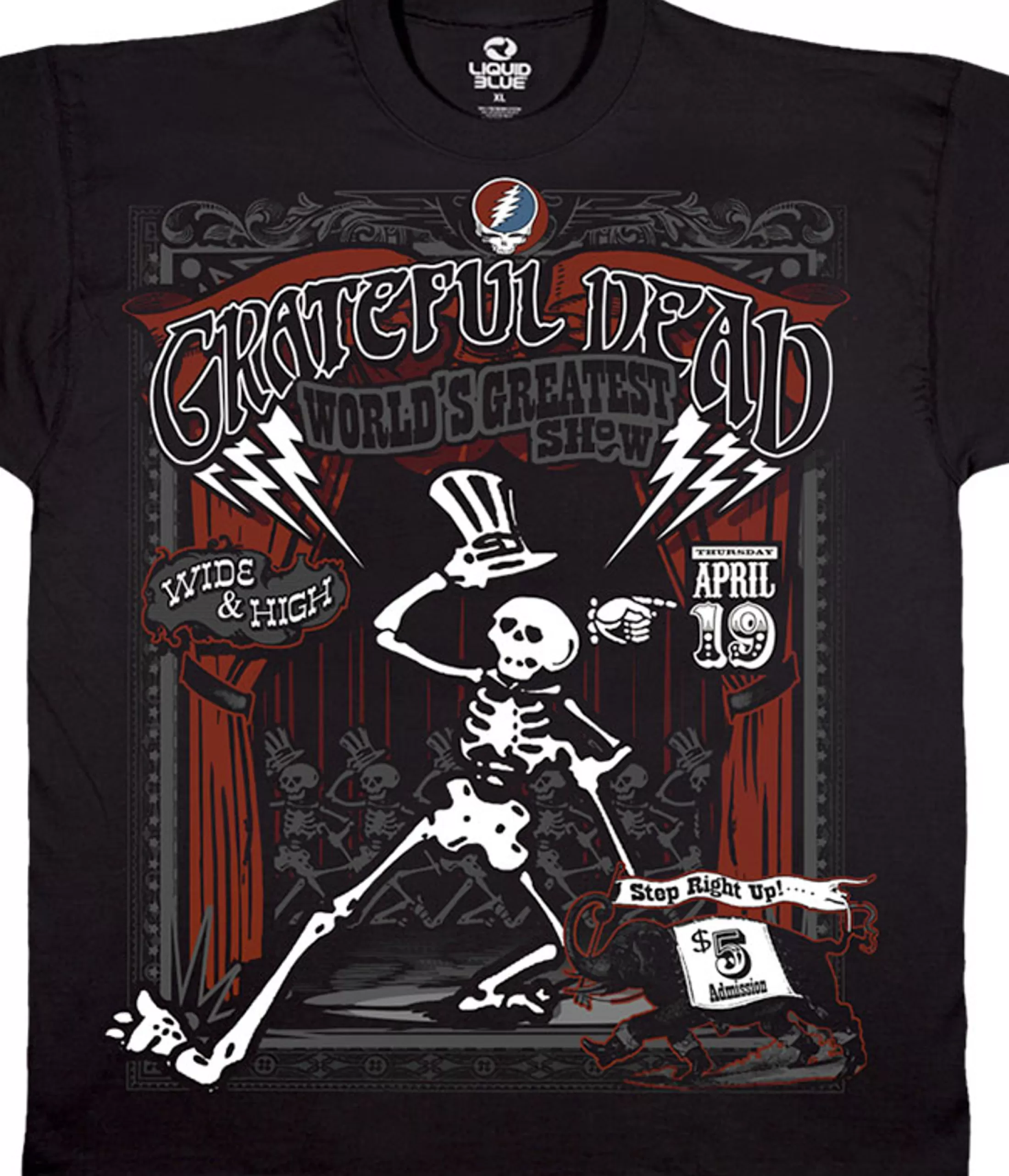 Athletic T-Shirt | Grateful Dead<Liquid Blue Show Time Black Athletic T-Shirt