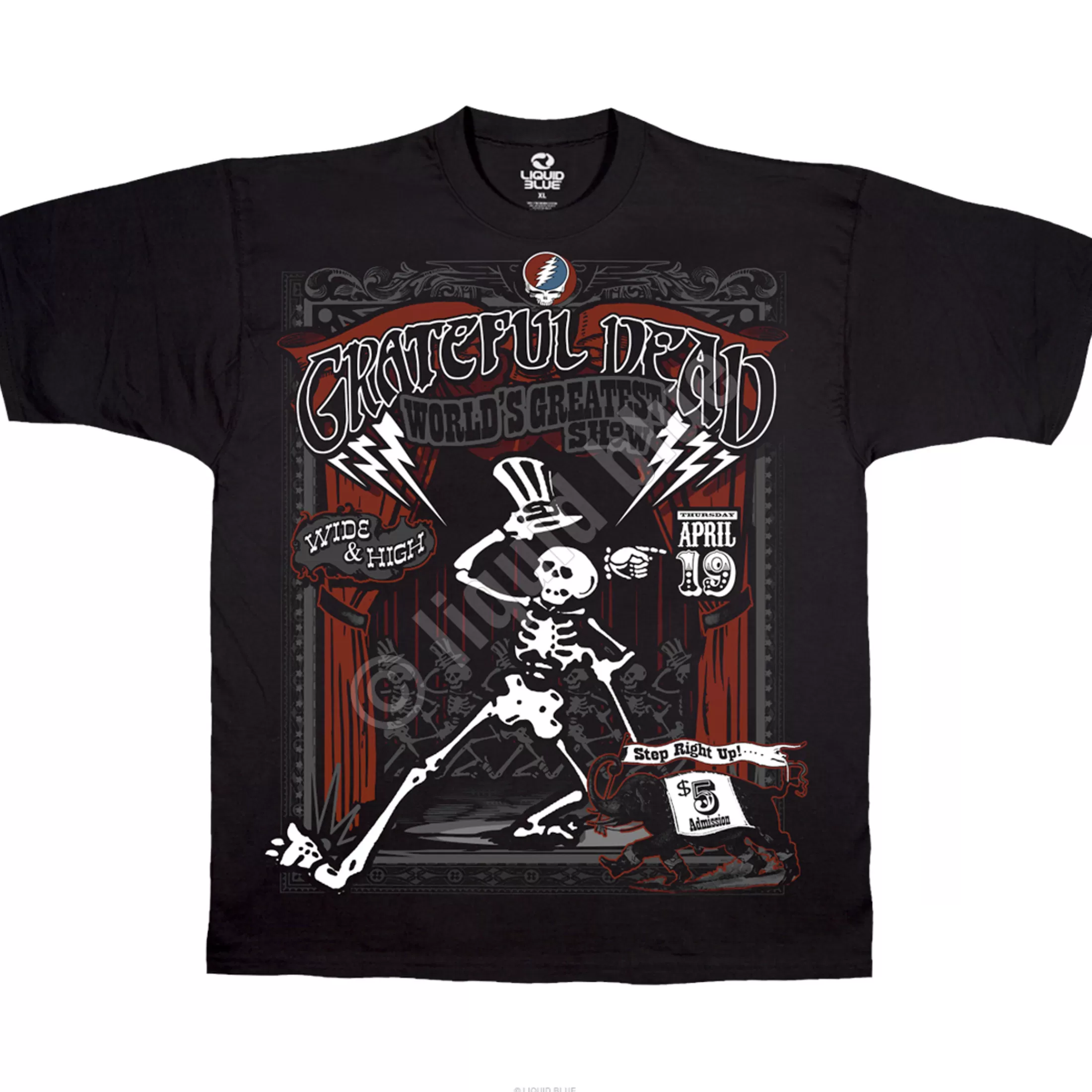 Athletic T-Shirt | Grateful Dead<Liquid Blue Show Time Black Athletic T-Shirt