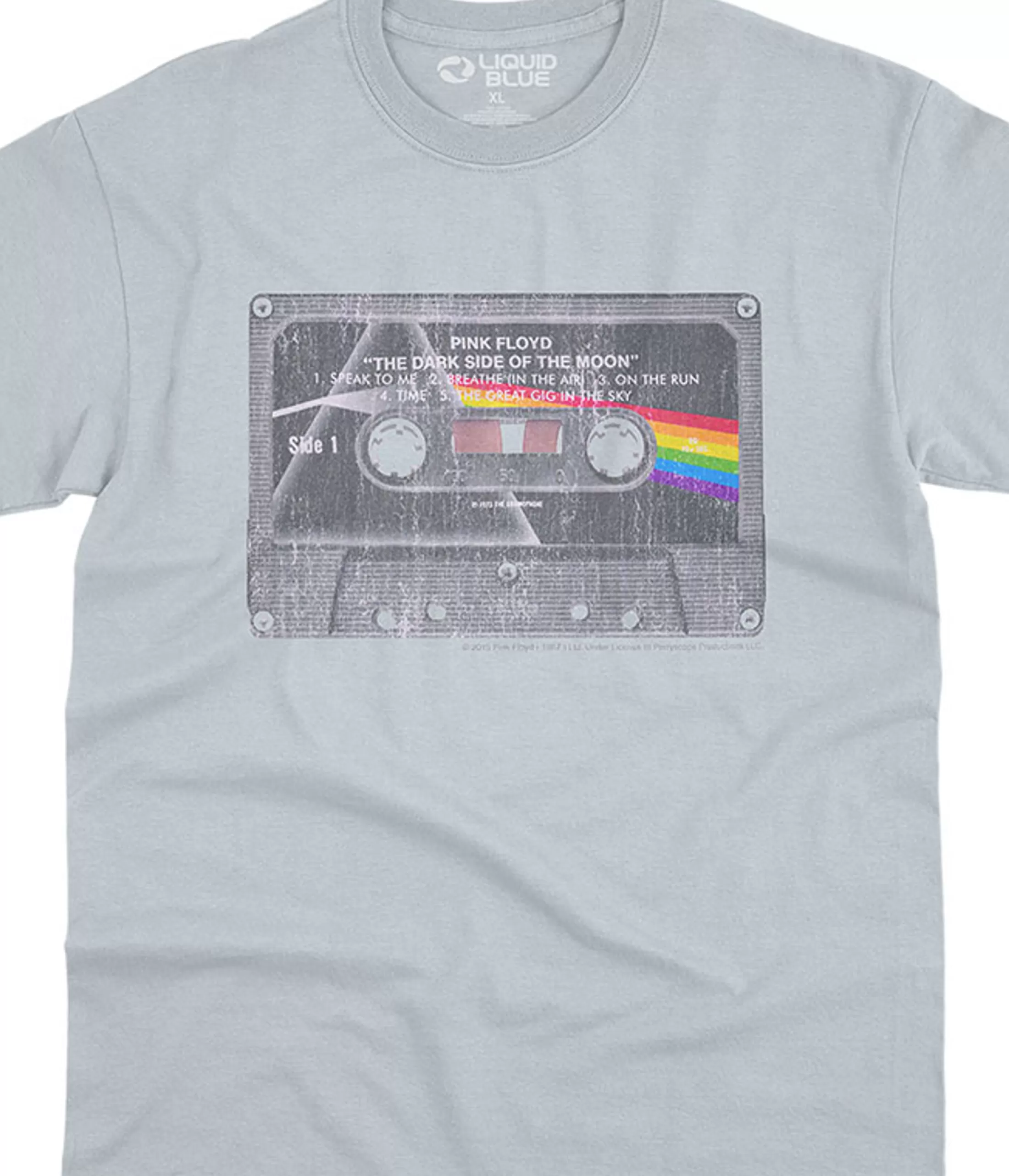 Athletic T-Shirt | Pink Floyd<Liquid Blue Side To Side Grey Athletic T-Shirt