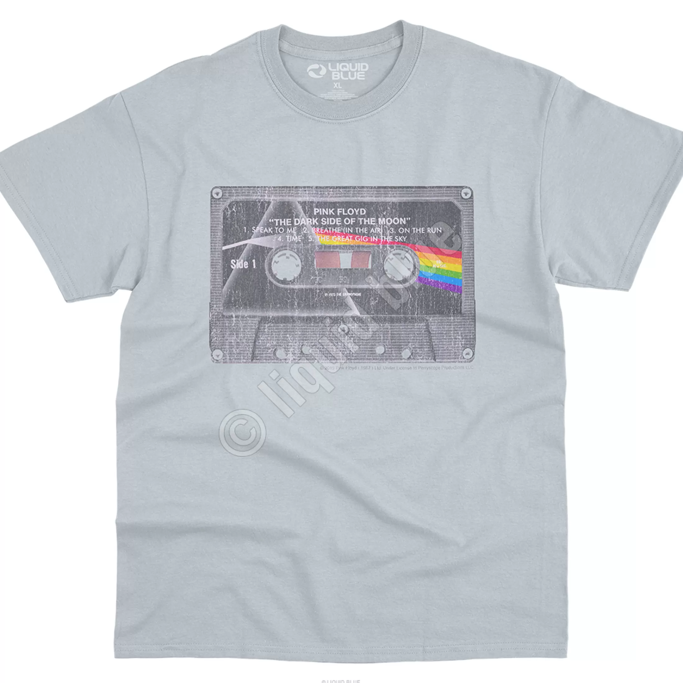 Athletic T-Shirt | Pink Floyd<Liquid Blue Side To Side Grey Athletic T-Shirt