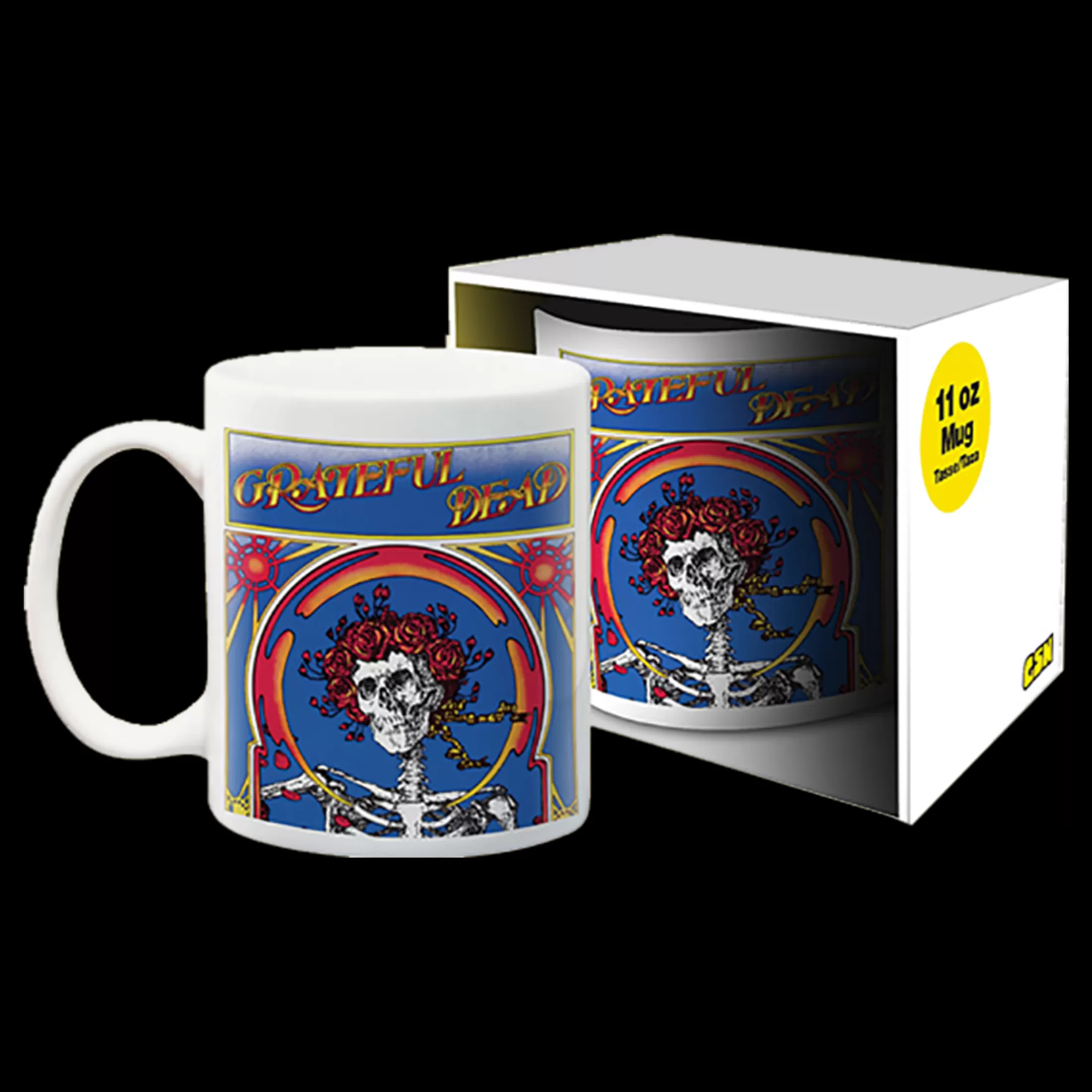 Grateful Dead | Classic<Liquid Blue Skull and Roses White Mug