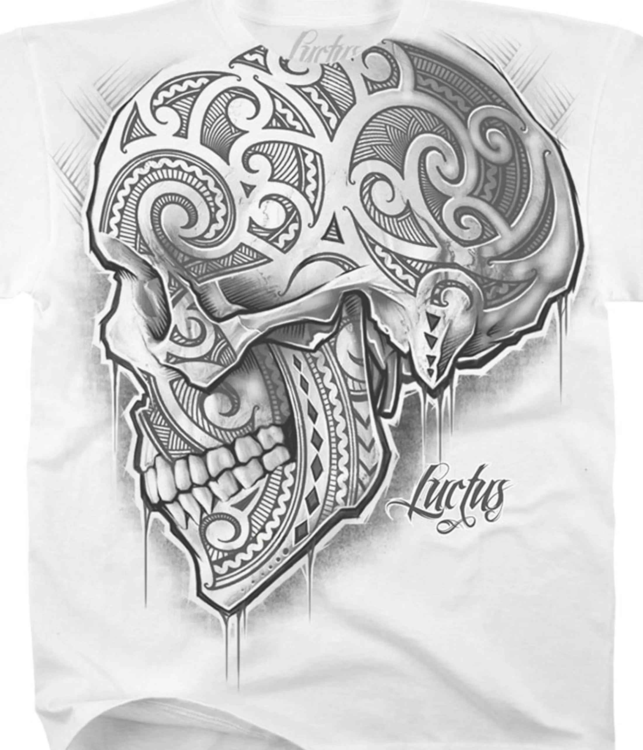 T-Shirt | Luctus<Liquid Blue Skull De Luctus White T-Shirt