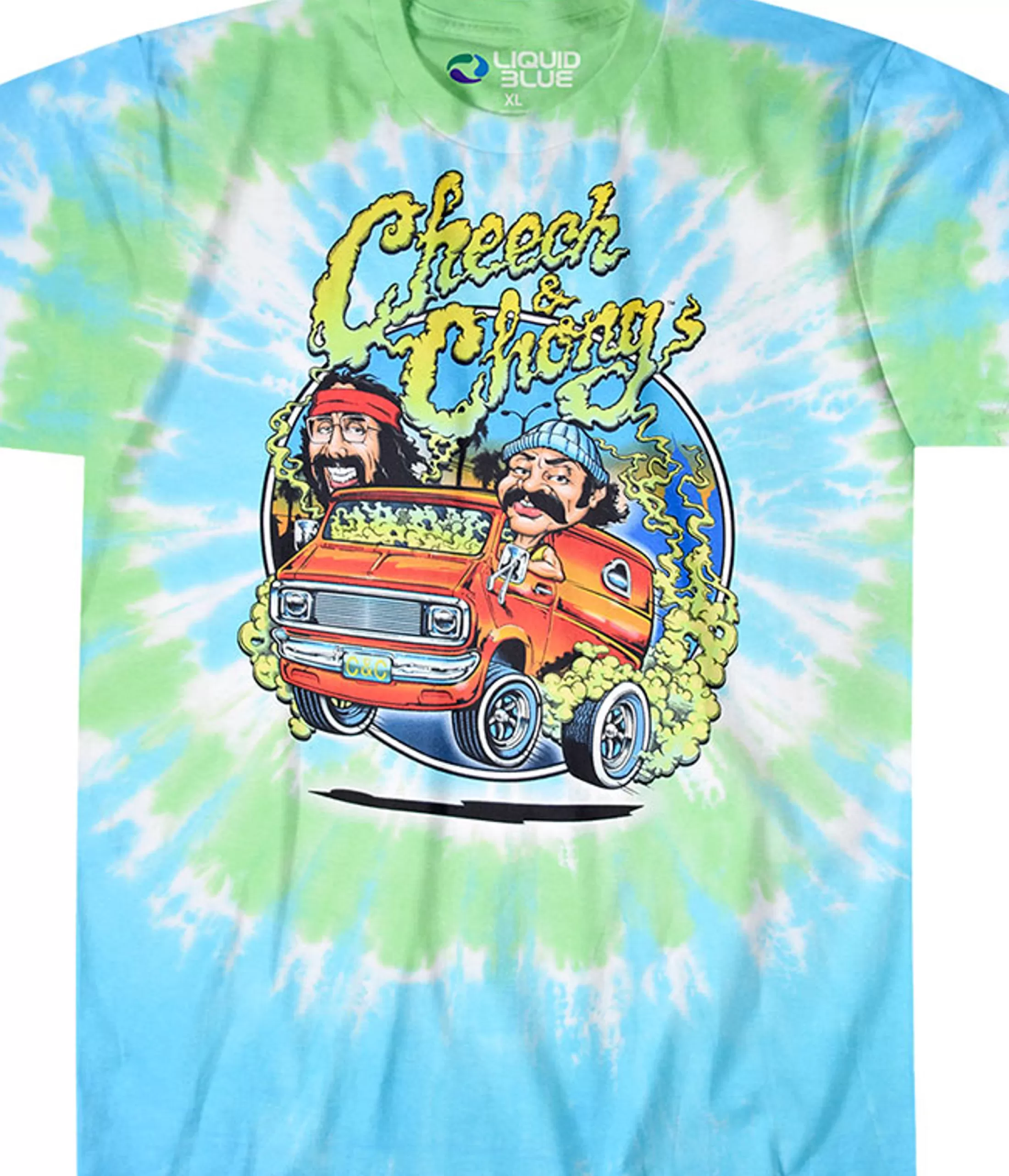 T-Shirt | Cheech And Chong<Liquid Blue Smokin Ride Tie-Dye T-Shirt