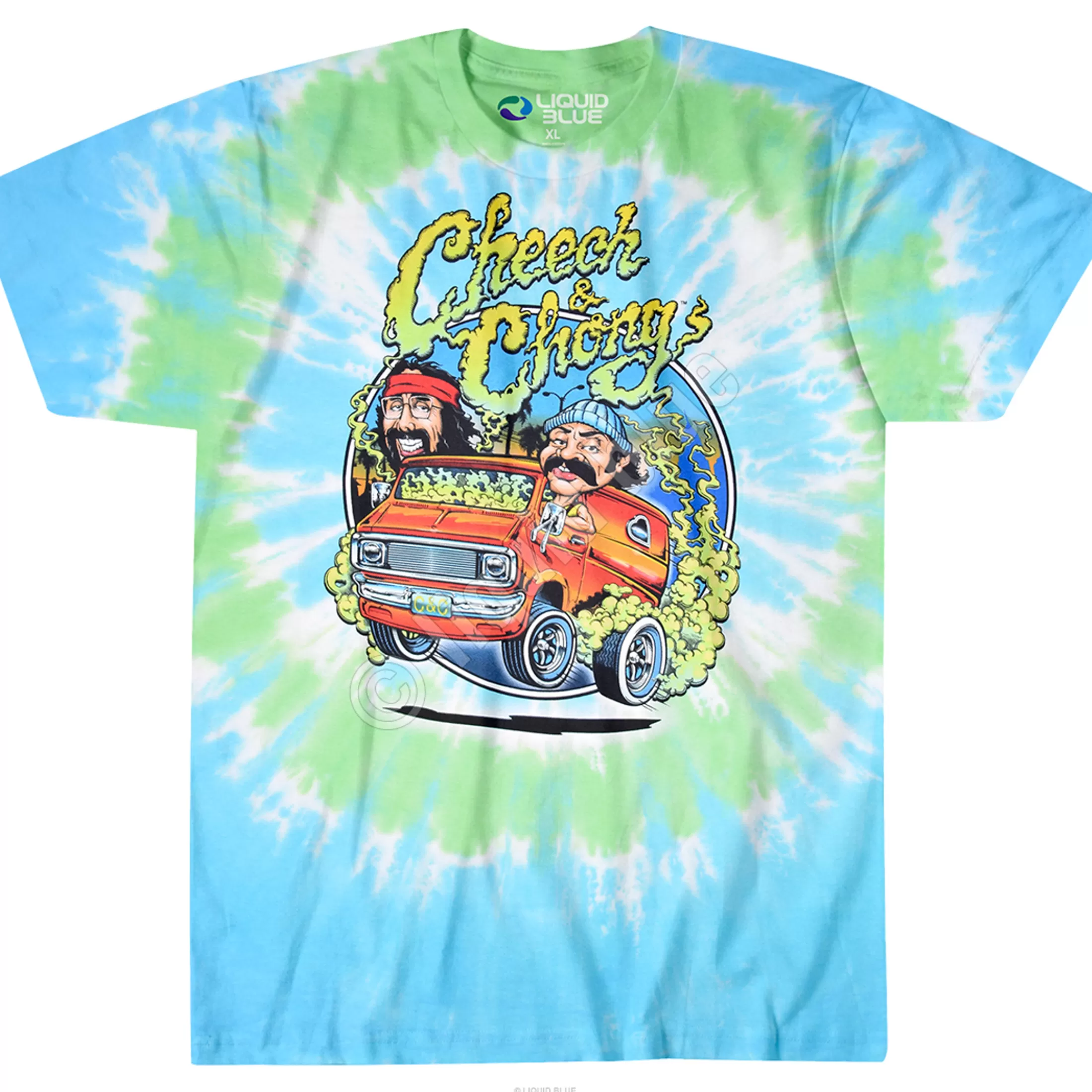 T-Shirt | Cheech And Chong<Liquid Blue Smokin Ride Tie-Dye T-Shirt