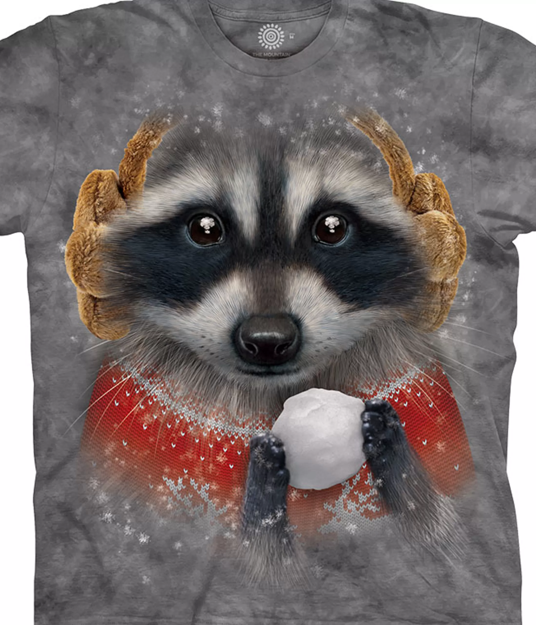 T-Shirt | Christmas<Liquid Blue Snowball Raccoon Classic Cotton T-Shirt