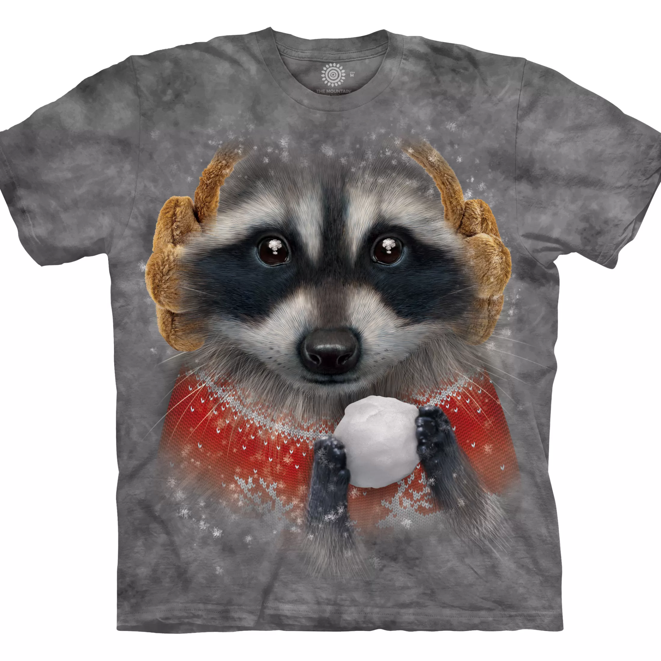 T-Shirt | Christmas<Liquid Blue Snowball Raccoon Classic Cotton T-Shirt