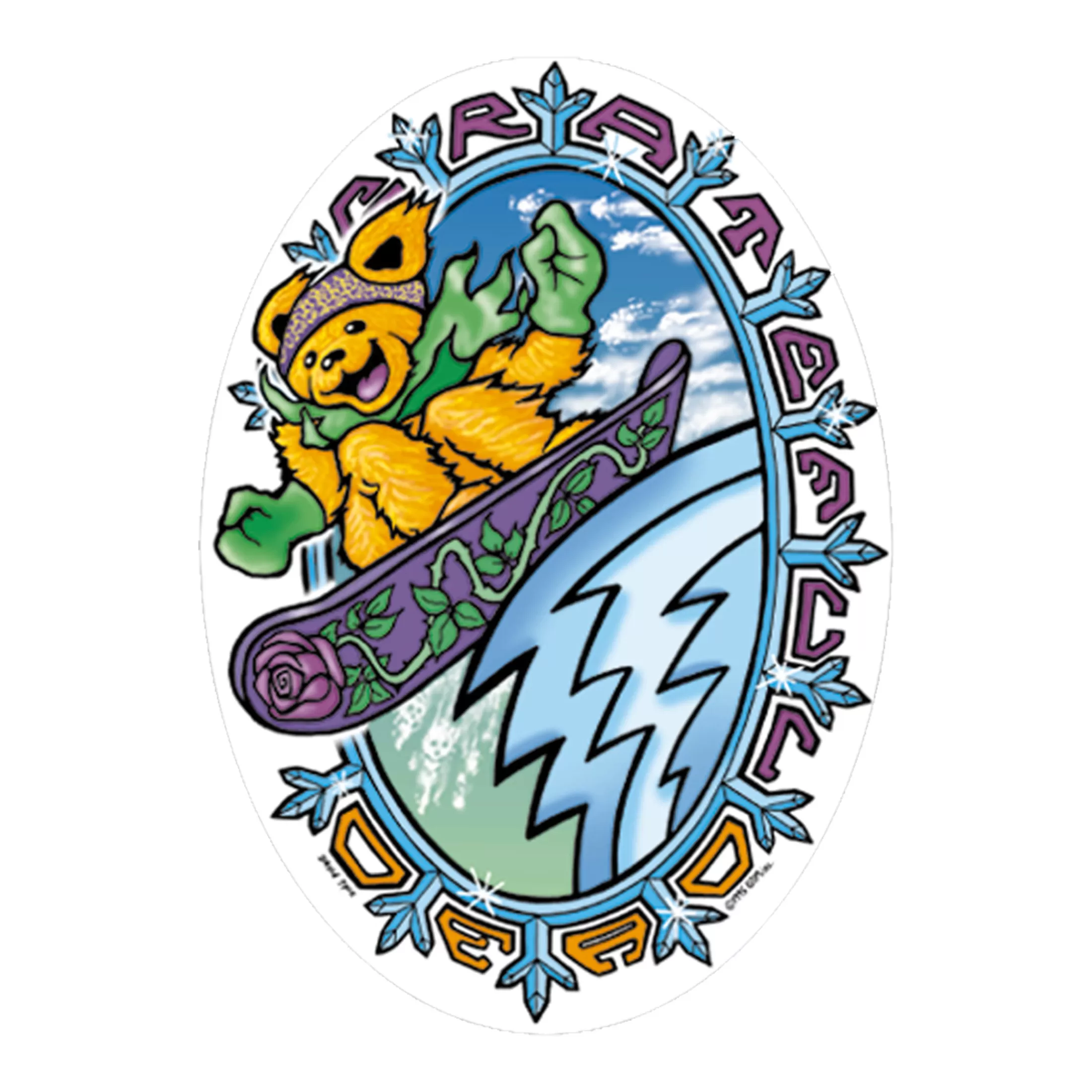 Grateful Dead<Liquid Blue Snowboard Bears Sticker