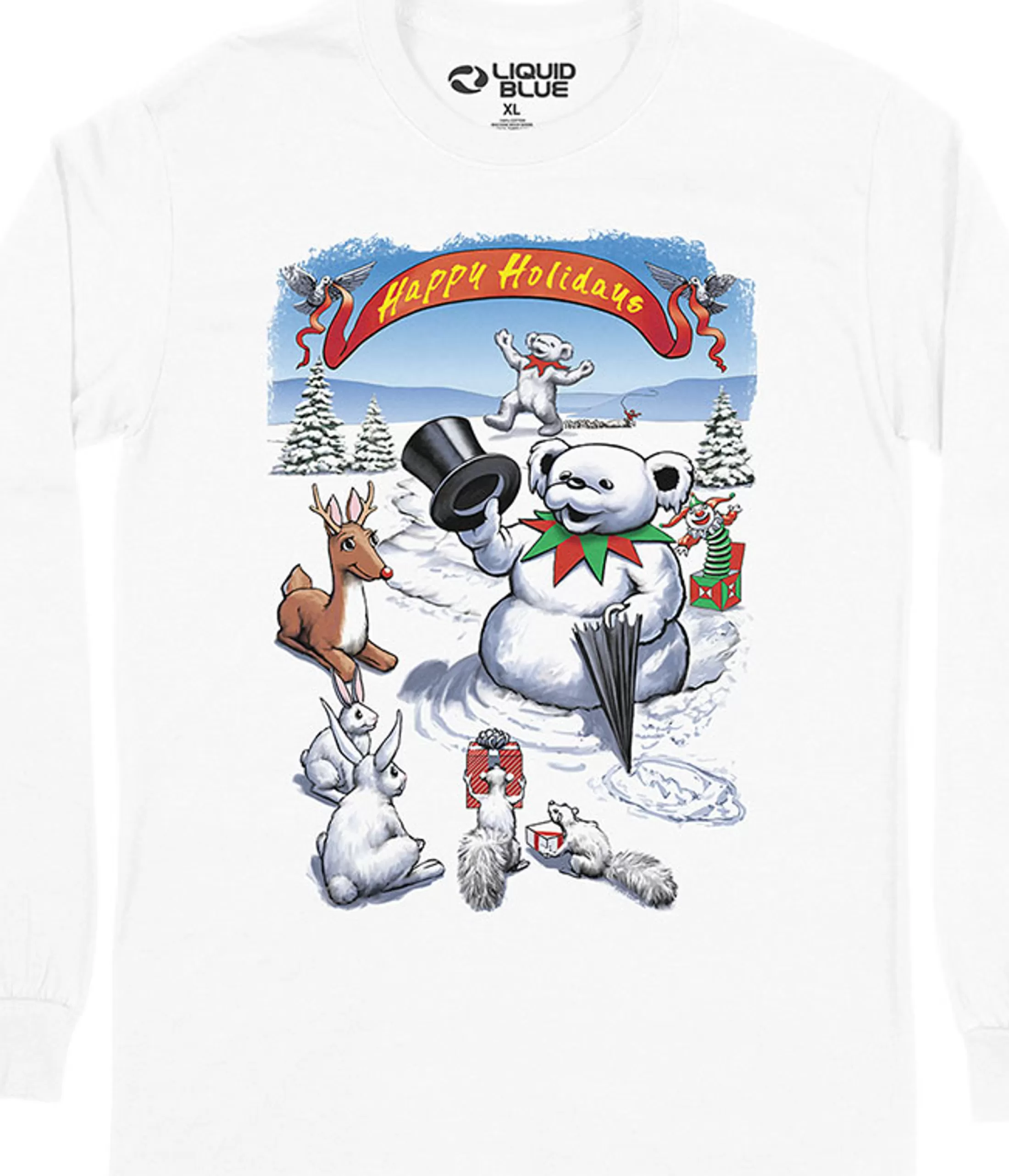 Long Sleeve | Snowman Bear<Liquid Blue Snowman Bear Long Sleeve T-Shirt