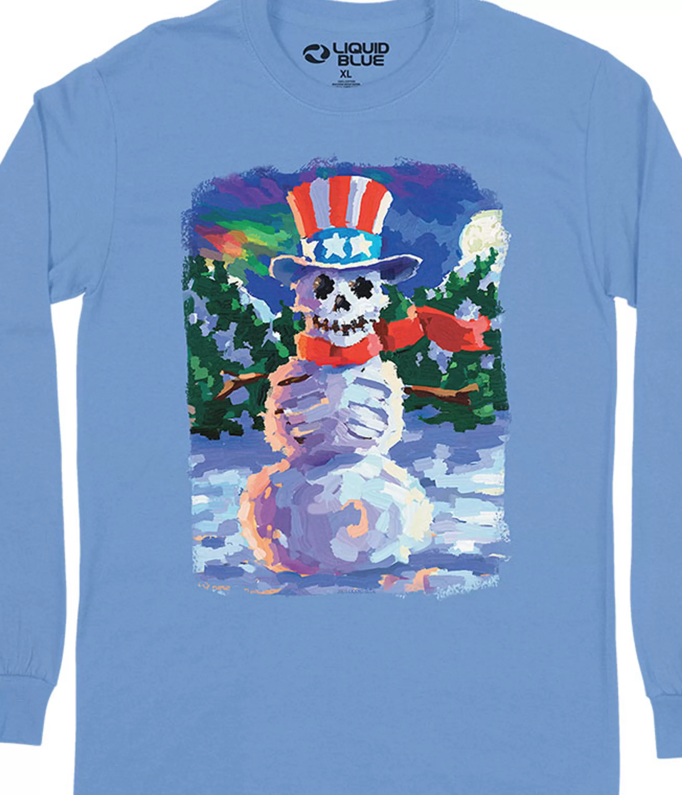 Long Sleeve | Snowman Skeleton<Liquid Blue Snowman Skeleton Long Sleeve T-Shirt