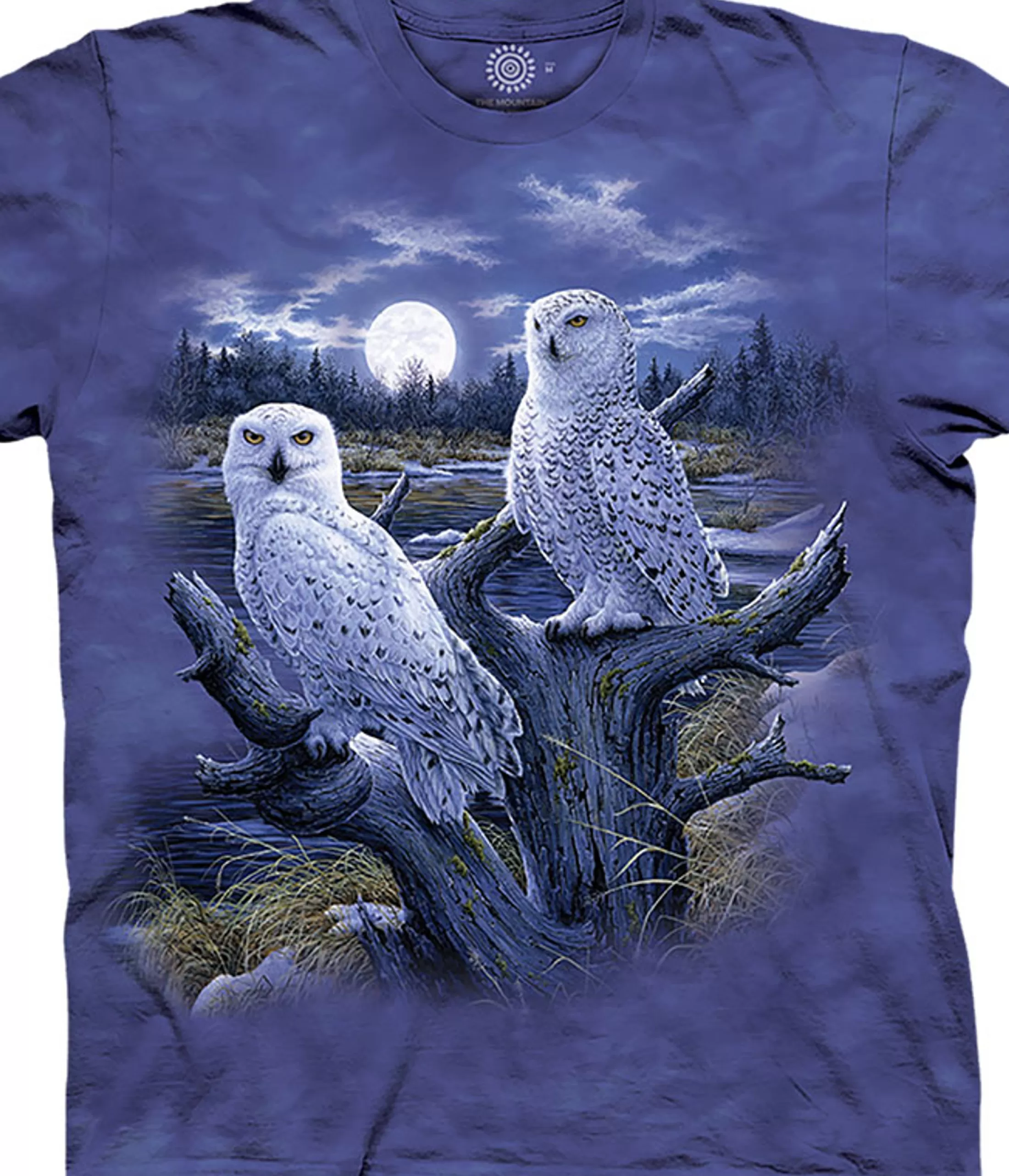 T-Shirt | Birds<Liquid Blue Snowy Owls Classic Cotton T-Shirt