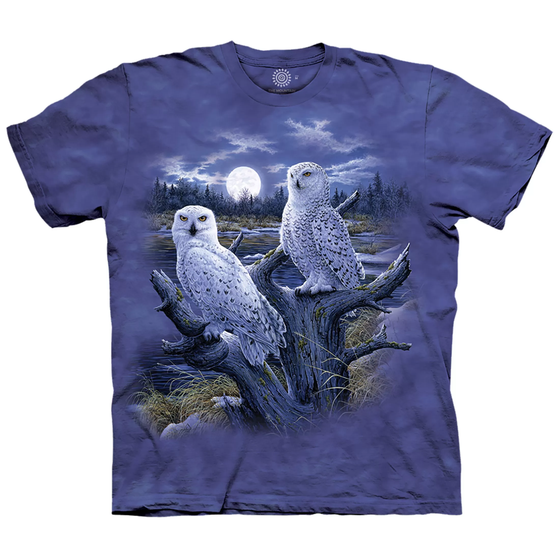 T-Shirt | Birds<Liquid Blue Snowy Owls Classic Cotton T-Shirt