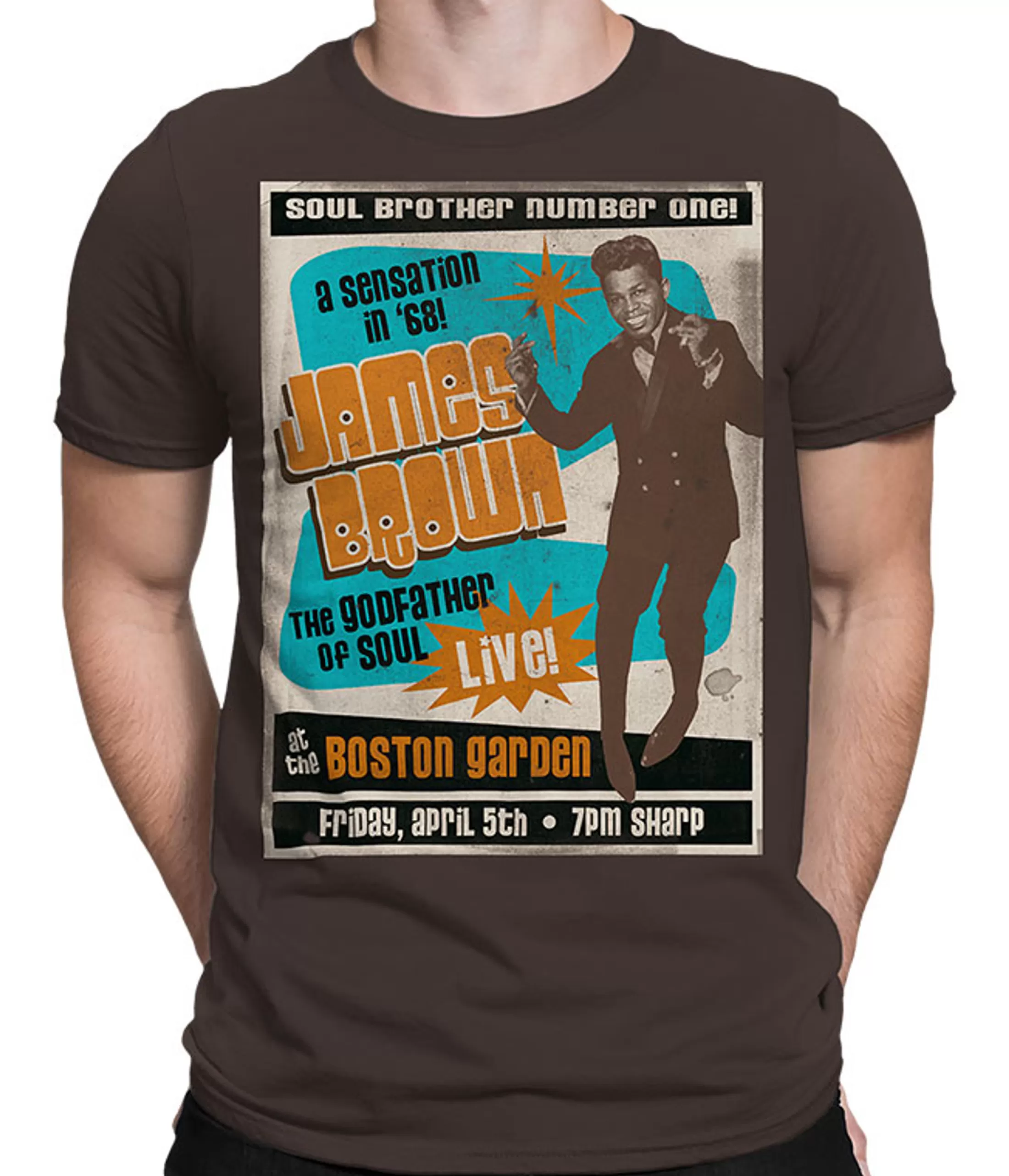 Athletic T-Shirt | James Brown<Liquid Blue Soul Brother No. 1 Brown Athletic T-Shirt