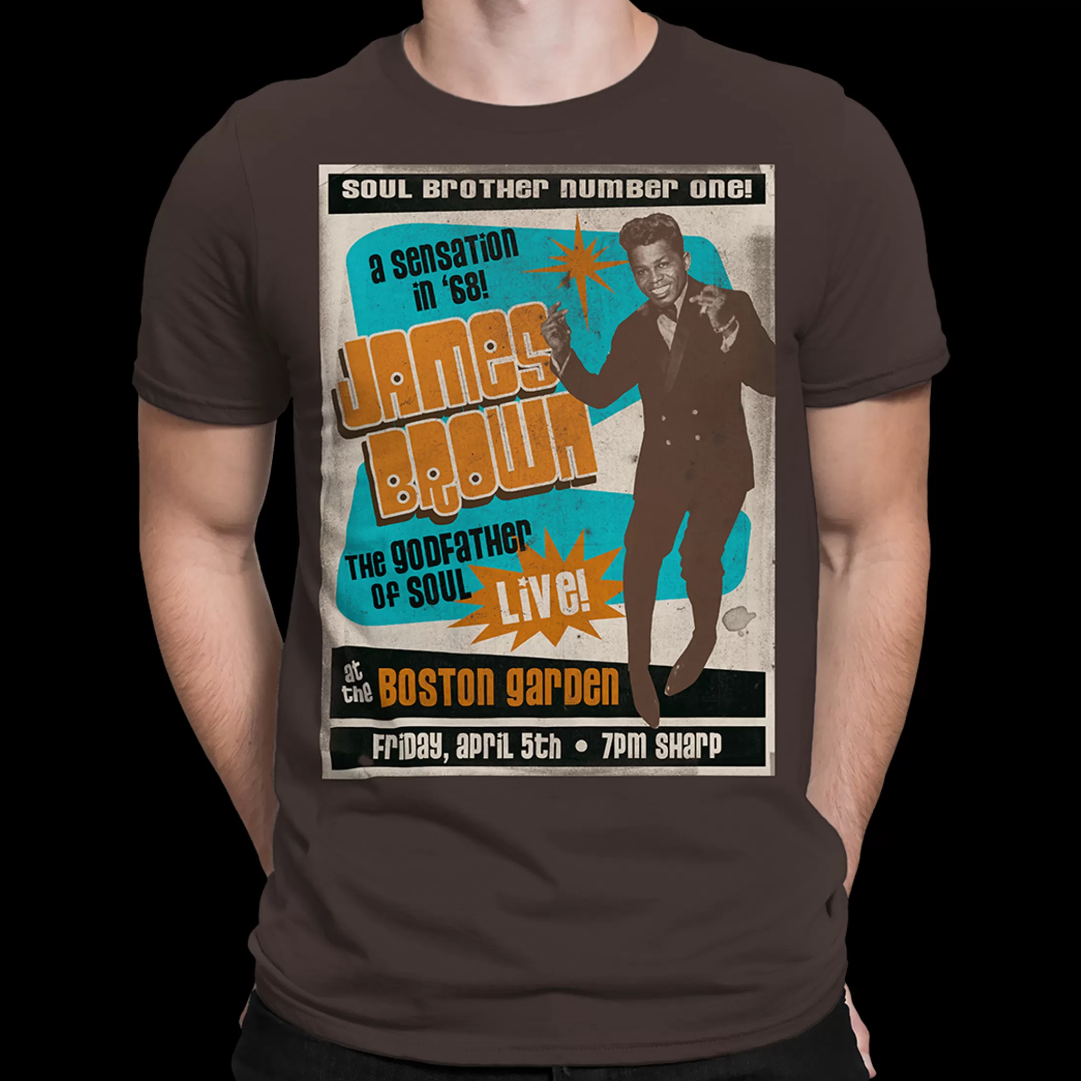 Athletic T-Shirt | James Brown<Liquid Blue Soul Brother No. 1 Brown Athletic T-Shirt