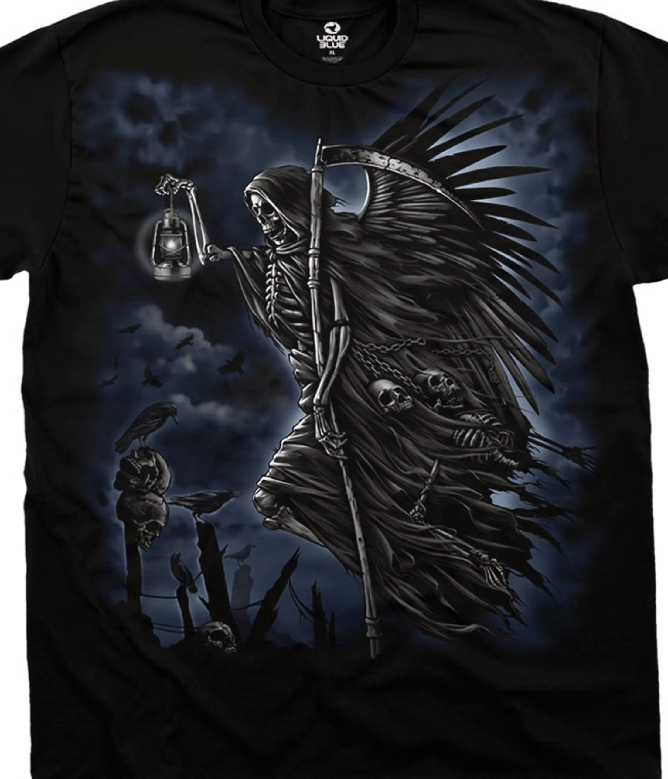 T-Shirt | Halloween<Liquid Blue Soul Taker Black T-Shirt