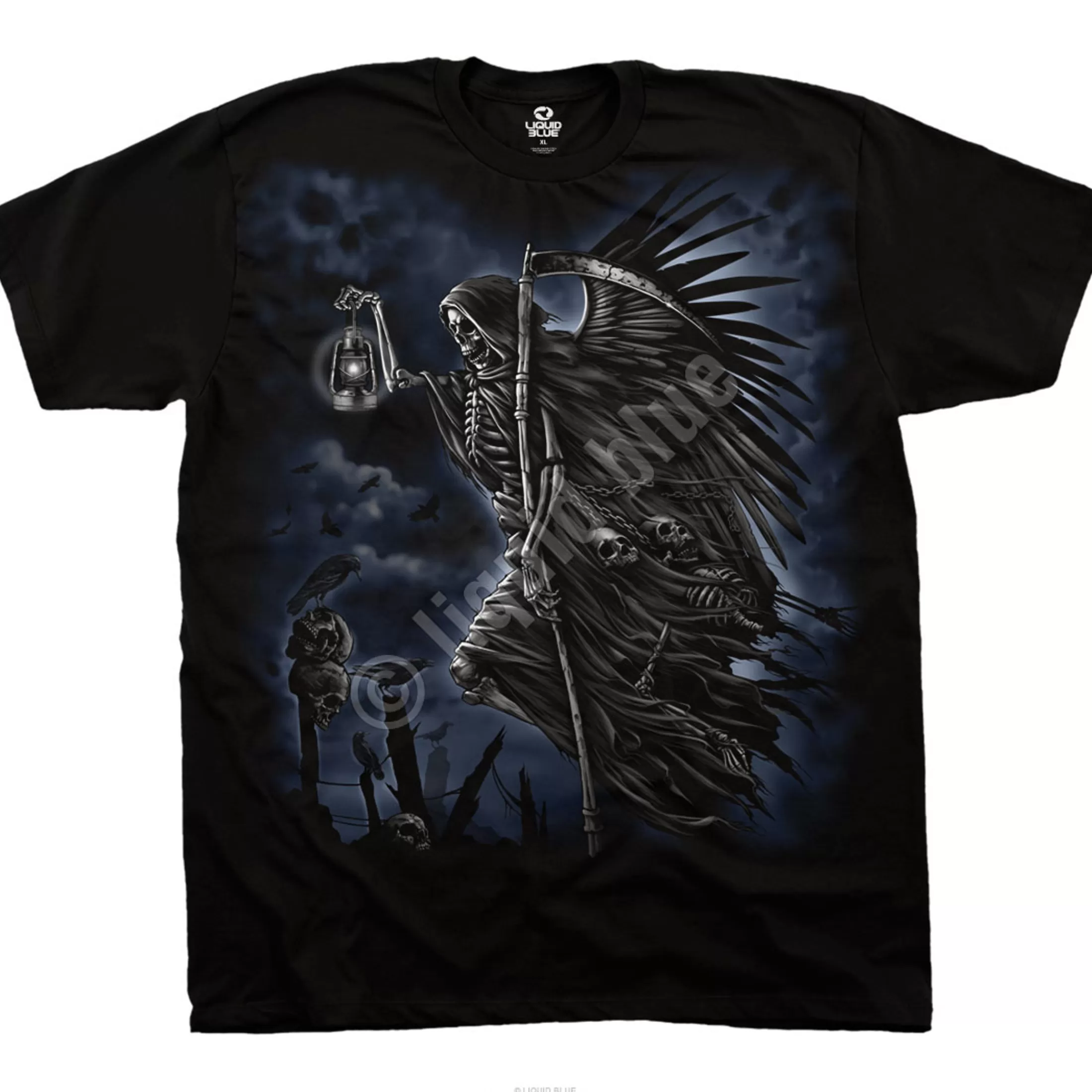 T-Shirt | Halloween<Liquid Blue Soul Taker Black T-Shirt