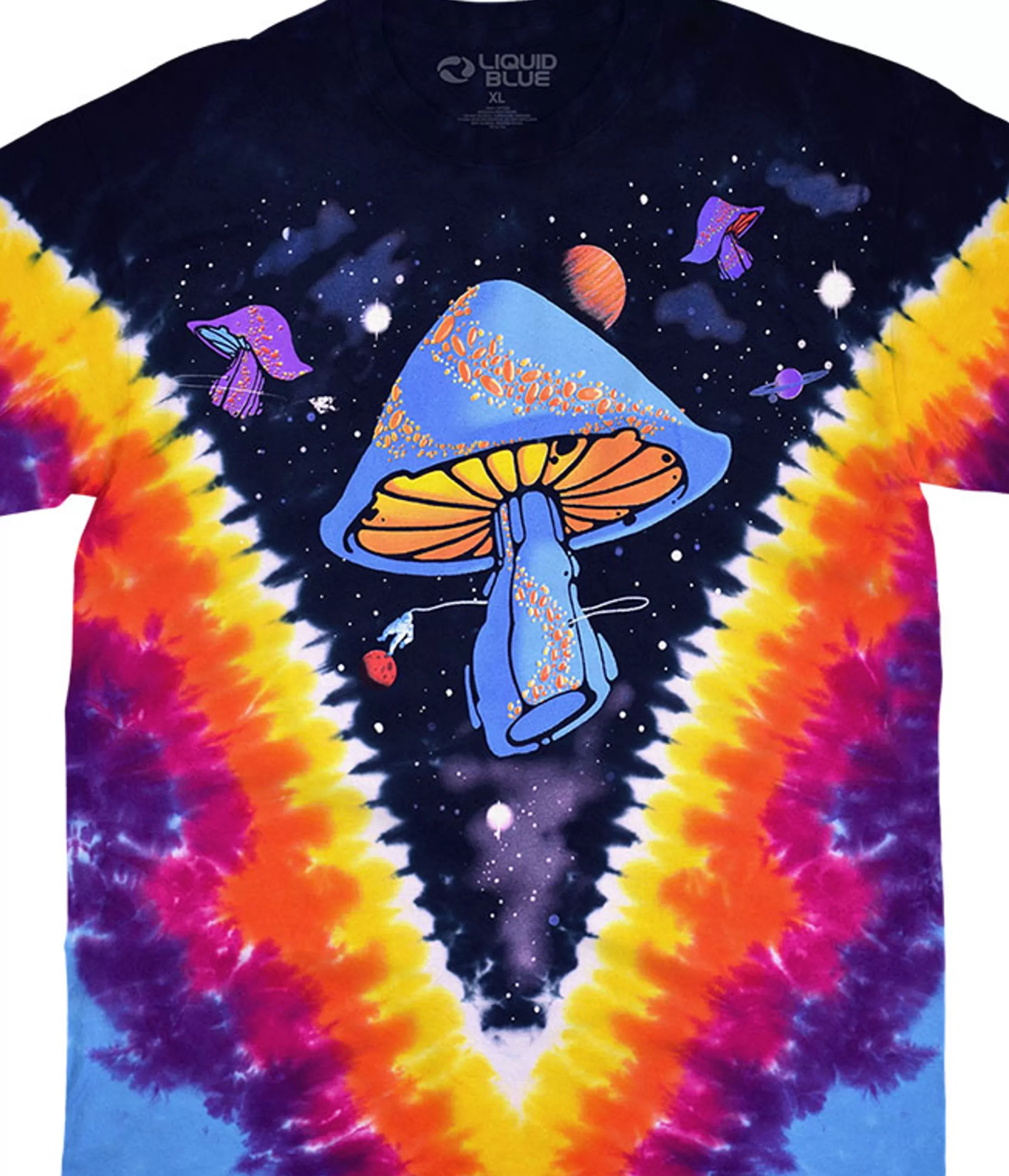 T-Shirt | Light Fantasy<Liquid Blue Space Shrooms Tie-Dye T-Shirt