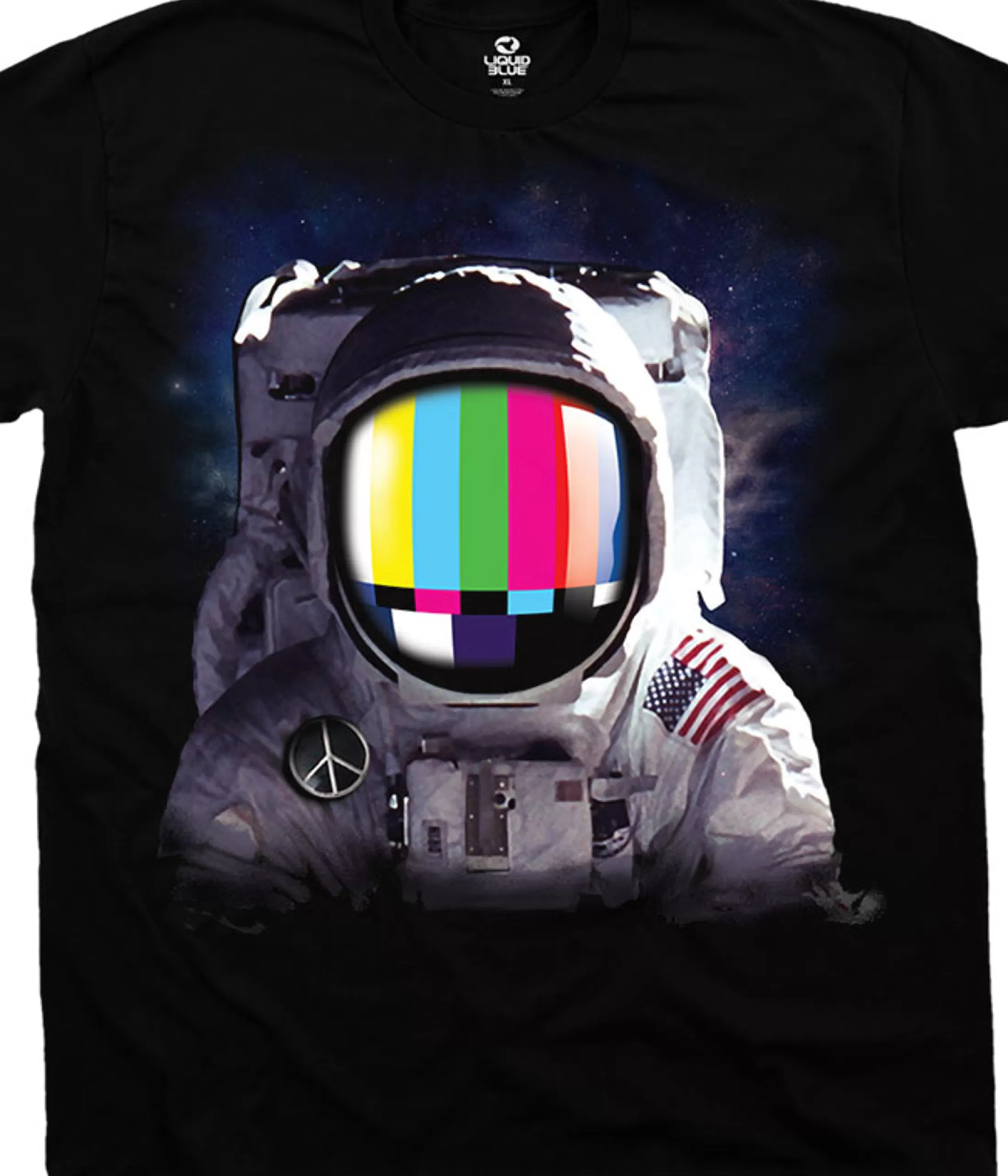 T-Shirt | Space<Liquid Blue Space Station Black T-Shirt